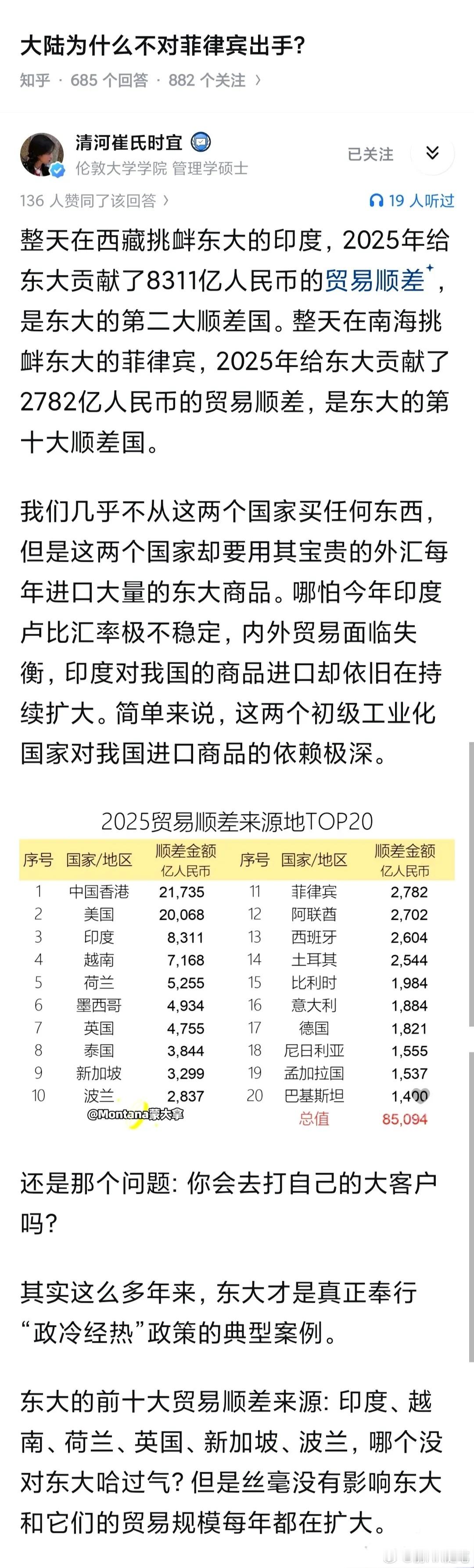 不打菲律宾，因为菲律宾是东盟一部分，而且它只是美国牵制中国，搅浑南海的一个棋子而
