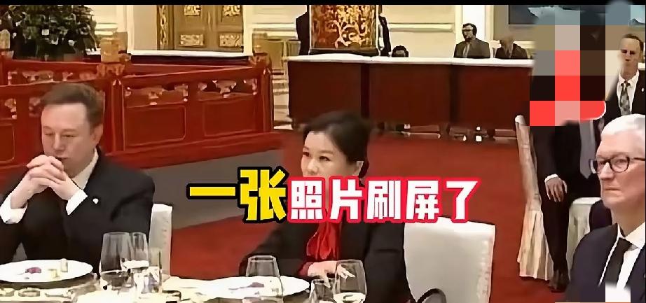 一张照片刷屏了，坐在马斯克和库克（C位）中间女人是谁？凭啥这么牛？

这张刷屏照