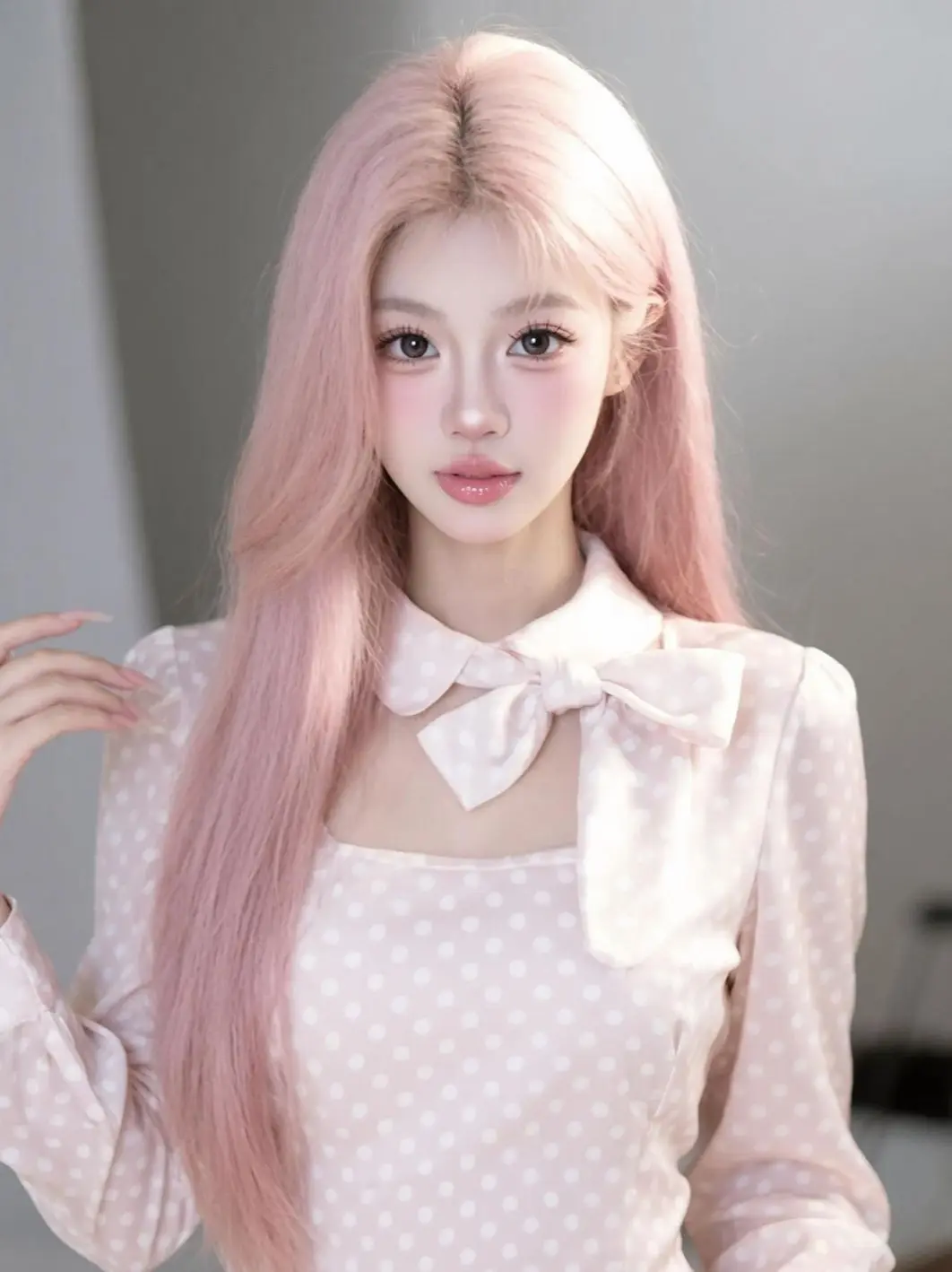 AI粉发柔美写真 随变ai随便玩 粉色控