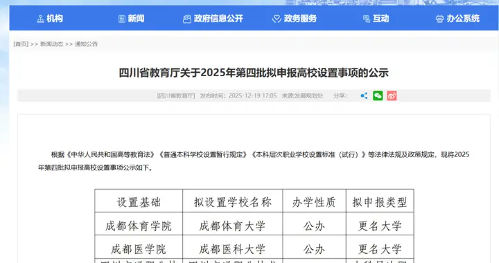 教育厅公示！三所学院，拟更名为大学