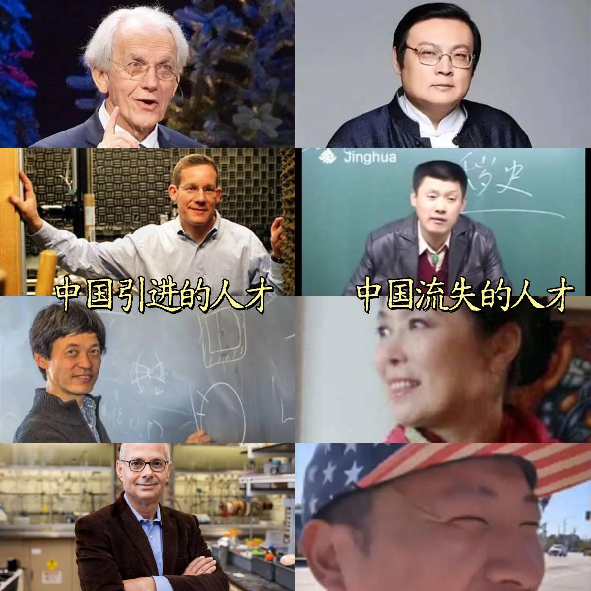 中国引进的人才
VS
中国流出的人才