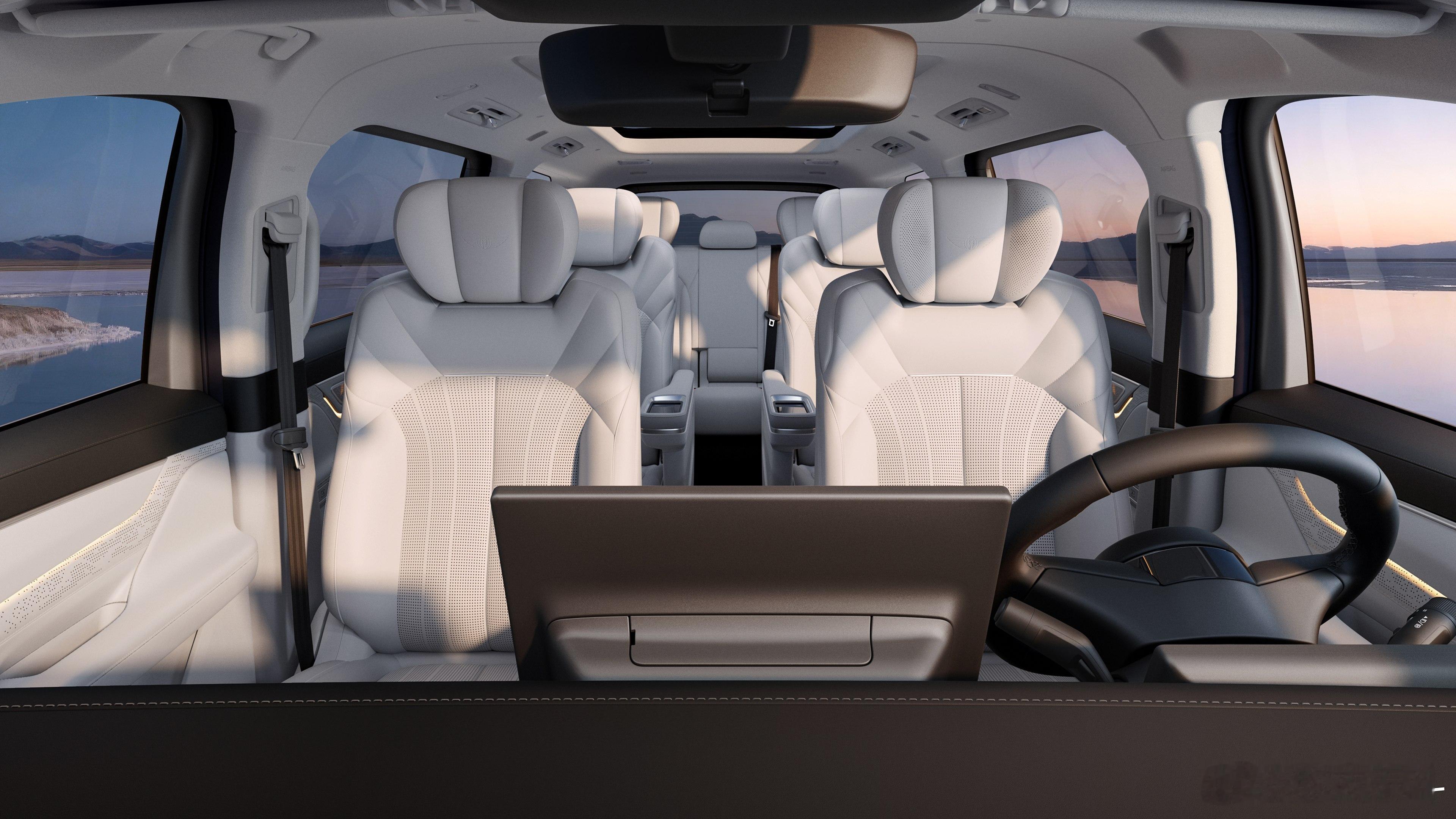 吉利银河V900内饰2款配色①晨曦米 图1②霞光橙 图2吉利银河V900全球上市