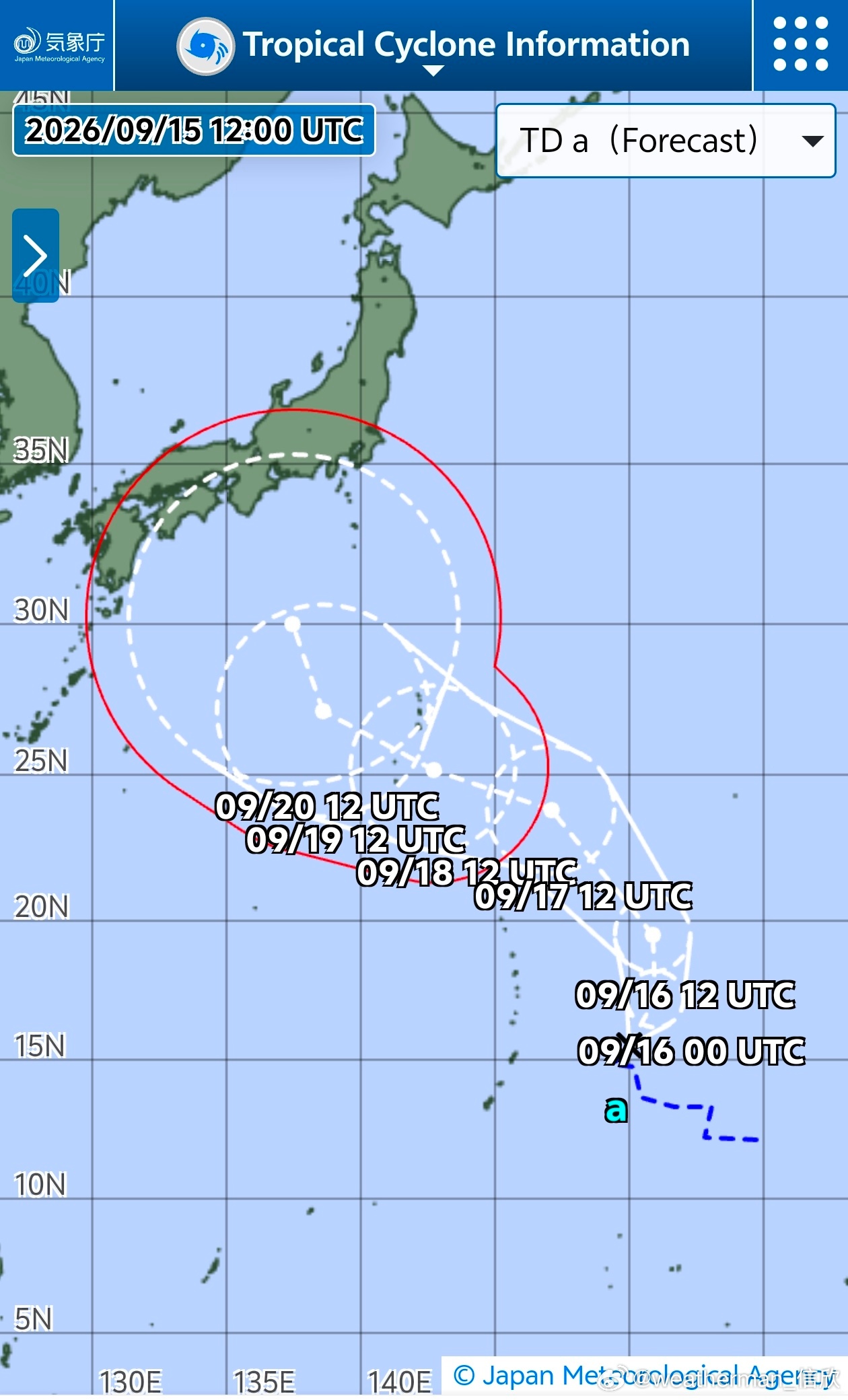 【台风杜鹃难产】今晚日本气象厅继续维持远海低压强度，暂未升级。估计要明天才会编号