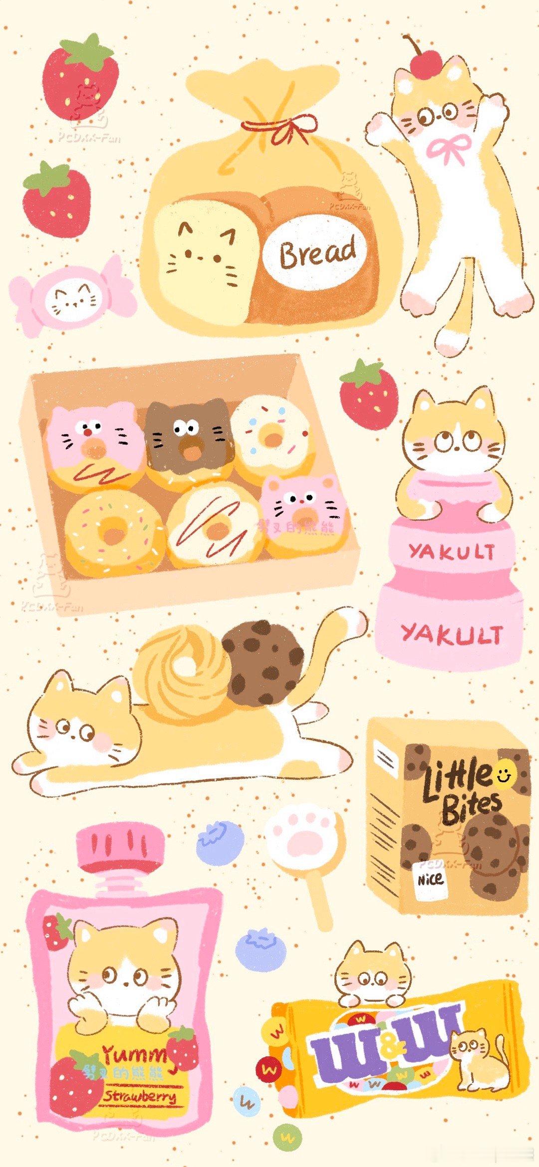 小猫零食铺｜原创可爱壁纸第405期日更壁纸啦！❤️：小猫零食铺｜Kitten S
