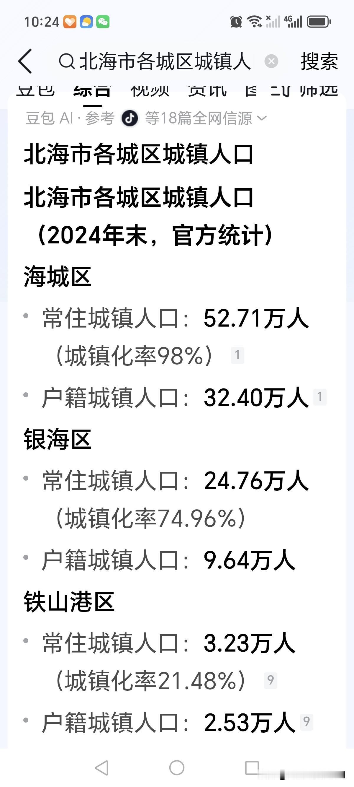 很多人都有直观感受：北海建成区面积远大于钦州，城市繁华程度也明显超过钦州。
没错
