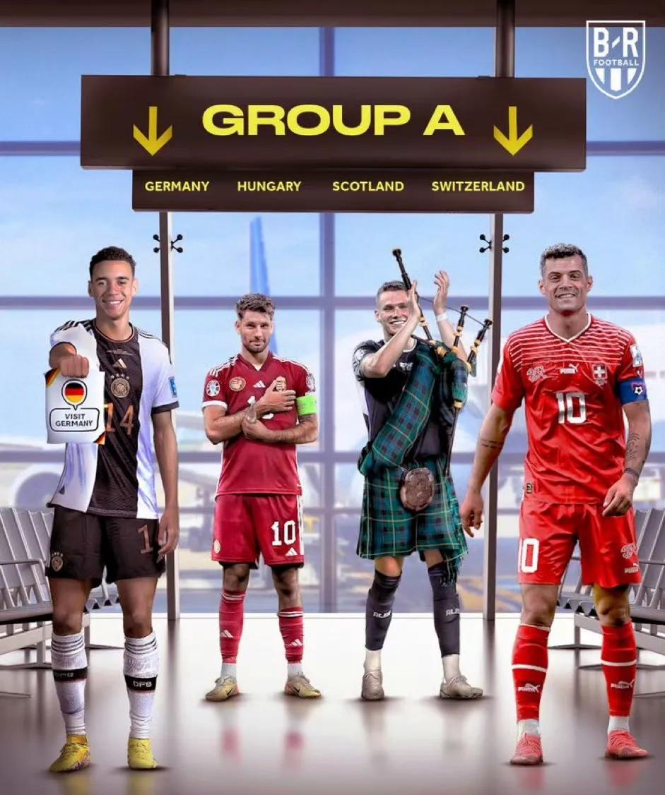 2024欧洲杯分组，鱼腩德国队造死亡之组？C罗做梦都要笑醒！[捂脸]造记录的绝佳