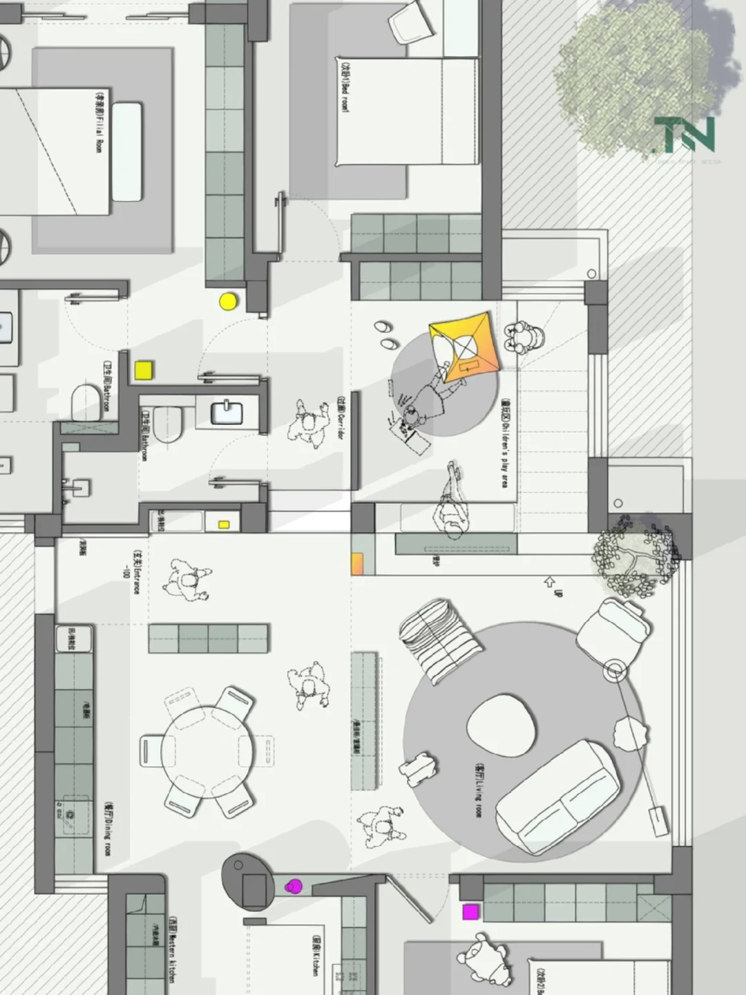 户型优化｜300平复式品质生活｜组合6版方案