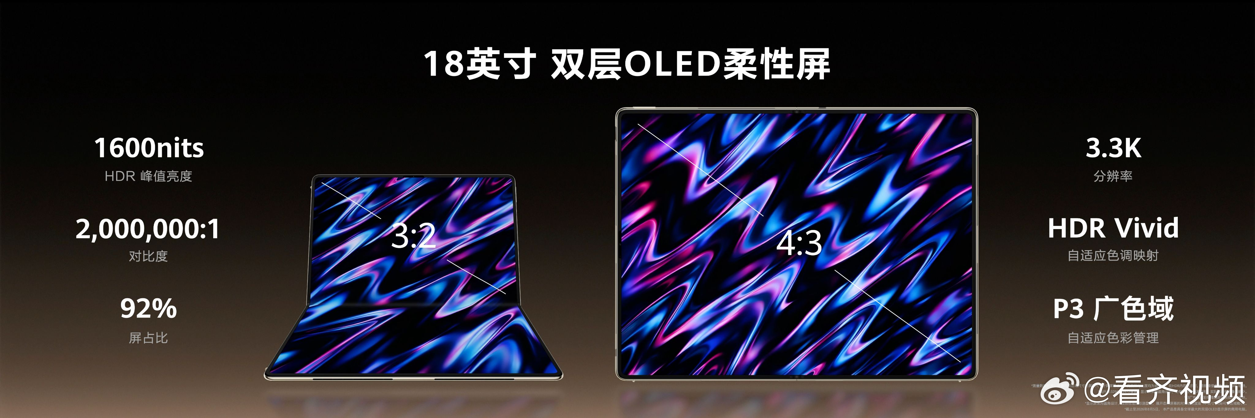 史上最大的手写折叠屏电脑来了华为今日正式推出全球首款 18 英寸手写折叠屏电脑—