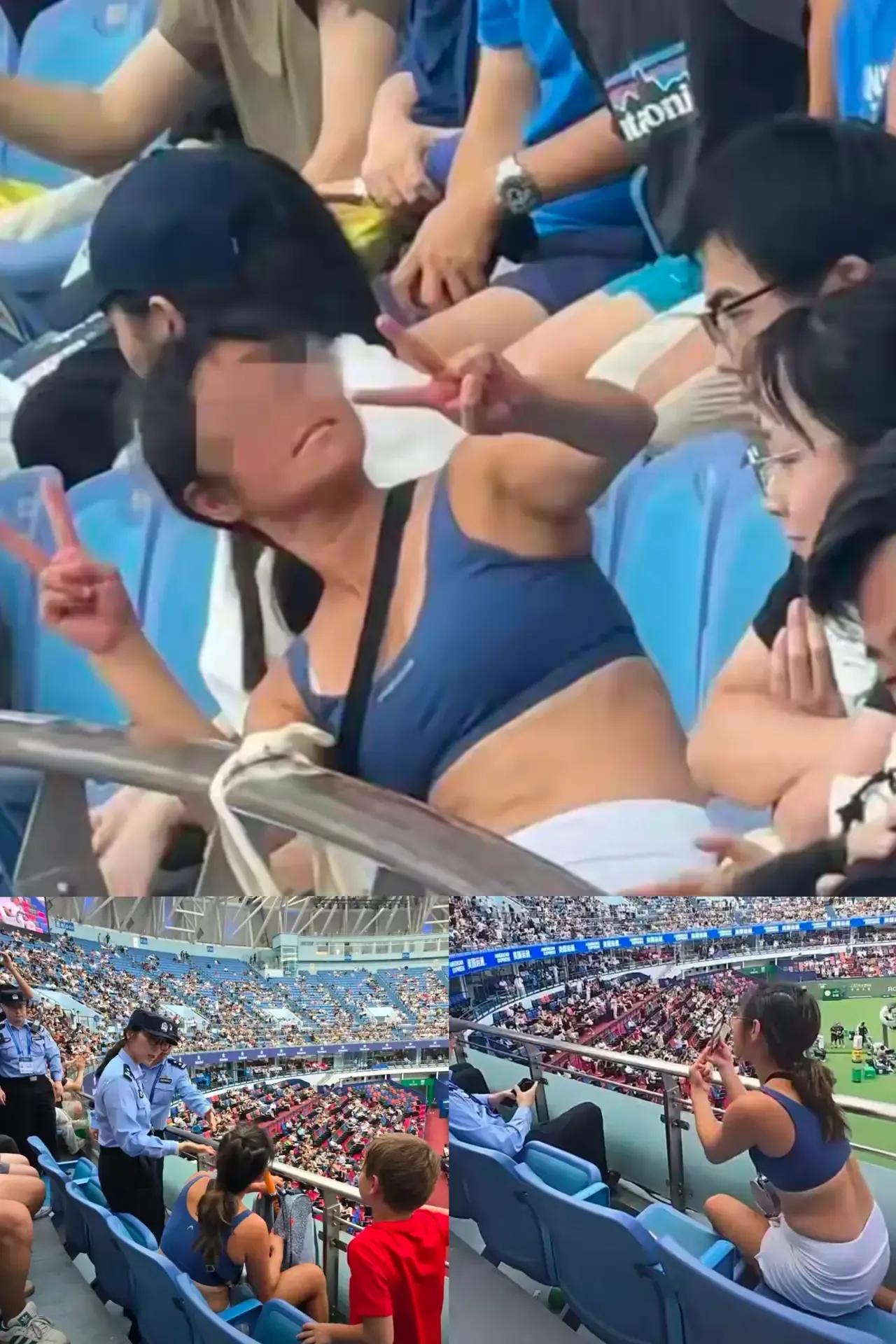 大闹网球赛的她，怕是没搞懂“体面”俩字咋写！
 
你敢信吗？网球赛场边竟有人撒泼
