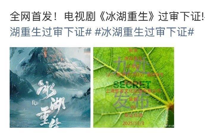 李昀锐 黄杨钿甜 张康乐《冰湖重生》过审下证，那就赶紧抬上来！你们看吗