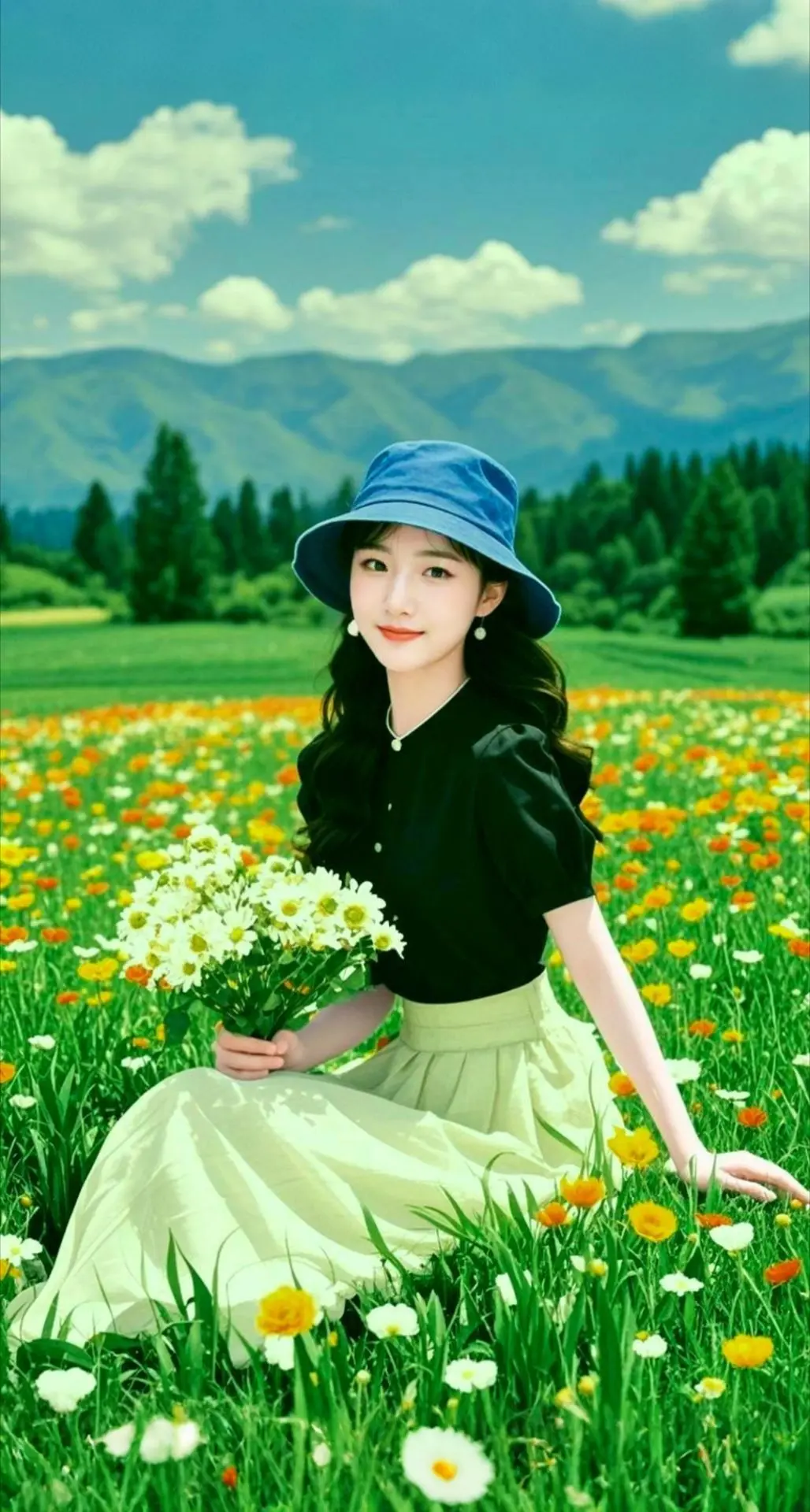 AI扩图 AI花海逸梦