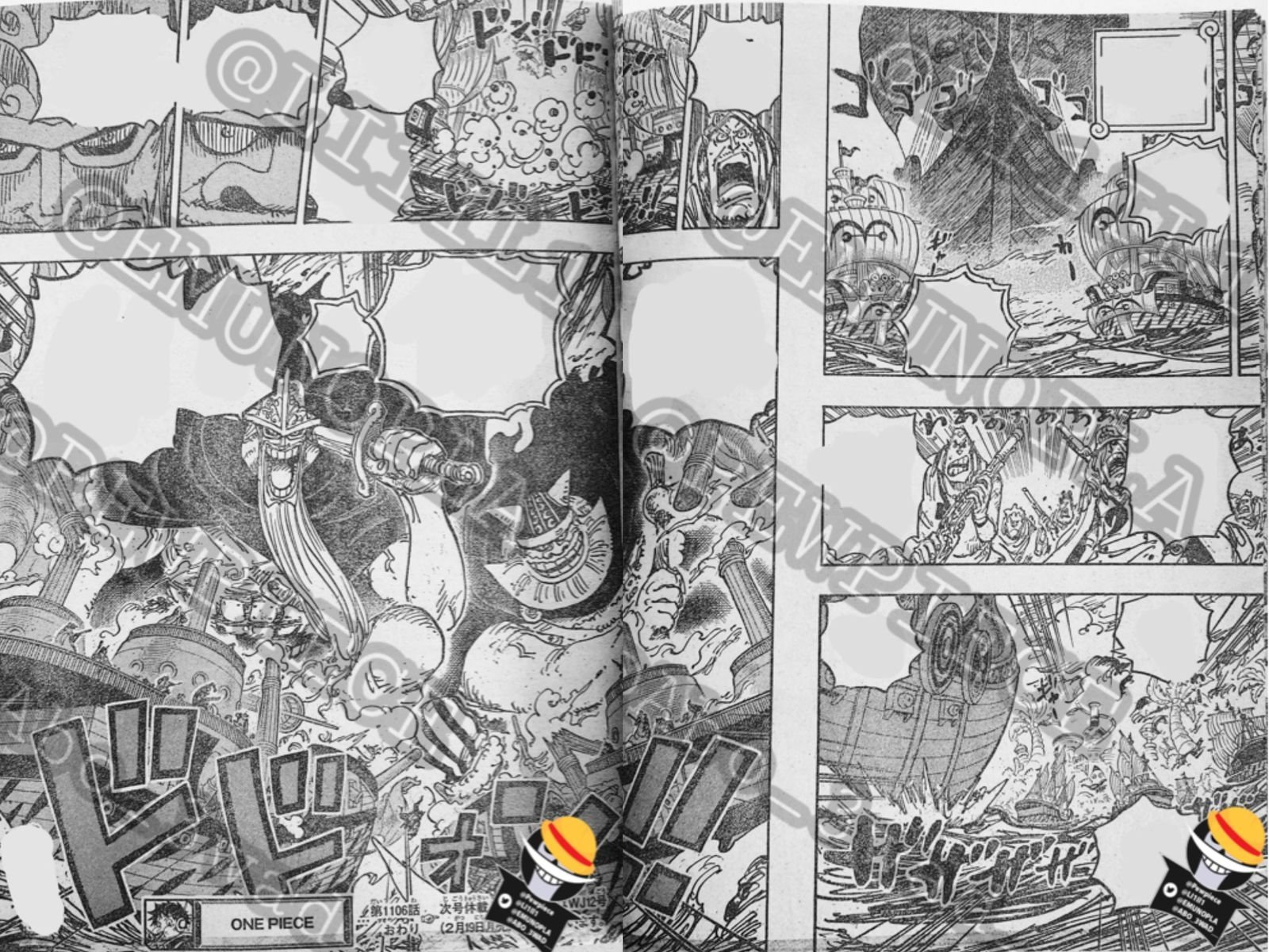 #海贼王1106话漫画# 最后一页！巨人海贼团登场！开燃🔥🔥🔥#海贼王##