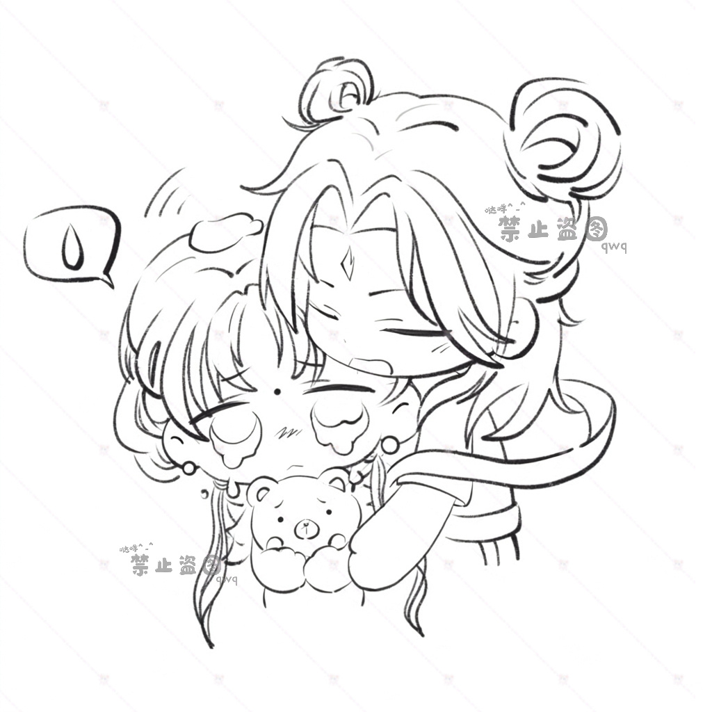 感觉自己和吒的私设也不用打水印了打了水印也能ai去除。女生形象是我自己跟画师沟通