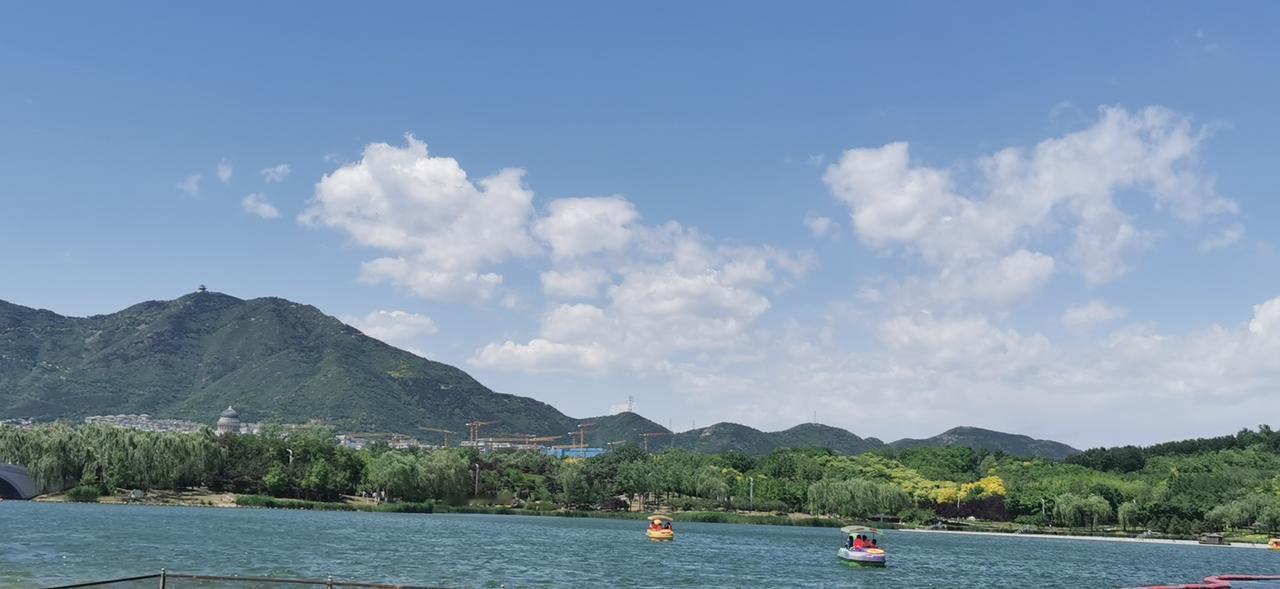 初夏的龙泉湖公园，波光粼粼，绿意盎然！