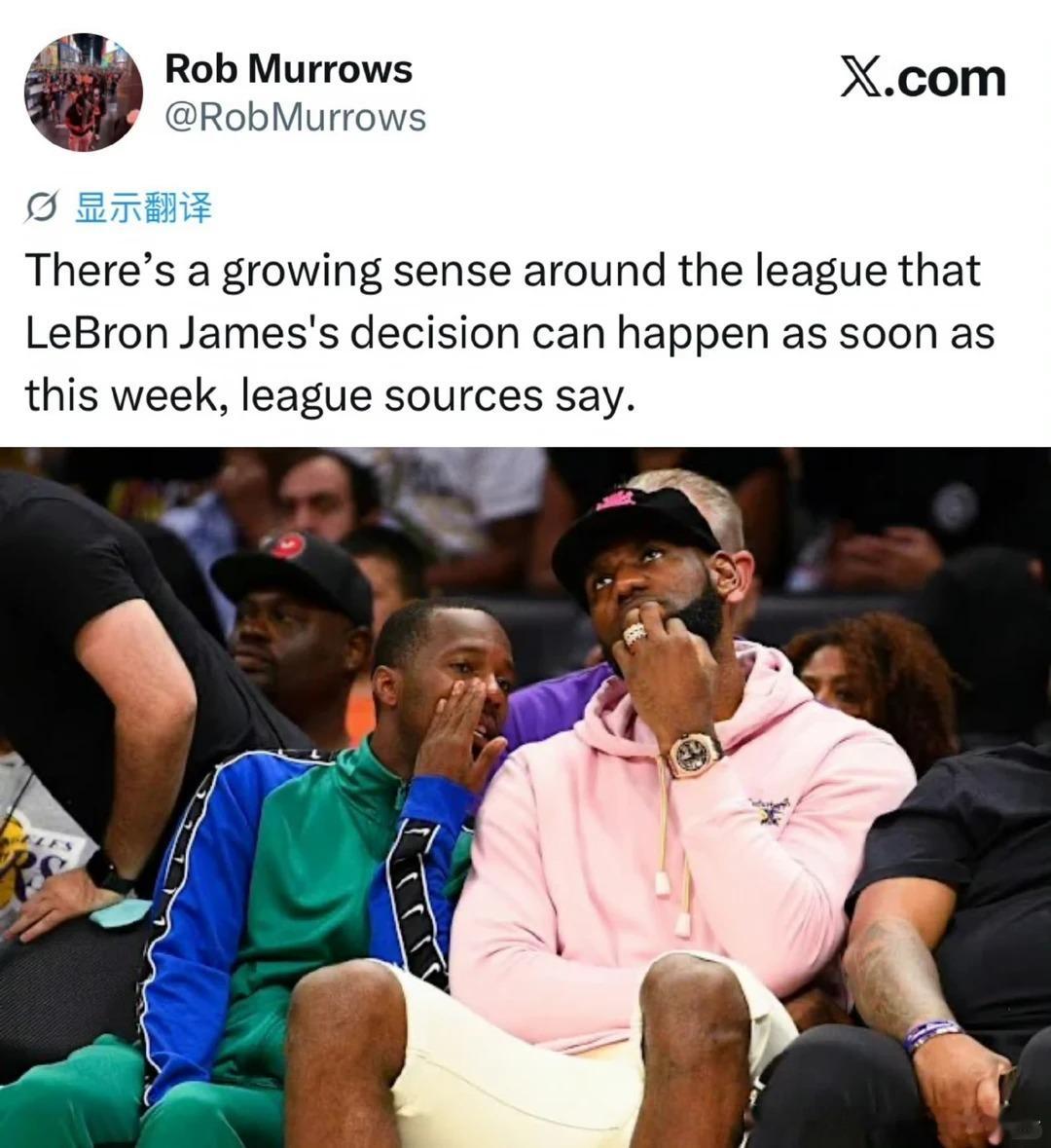 知名NBA记者Marc Stein带来最新消息，在詹姆斯未来去向的全部备选方案里