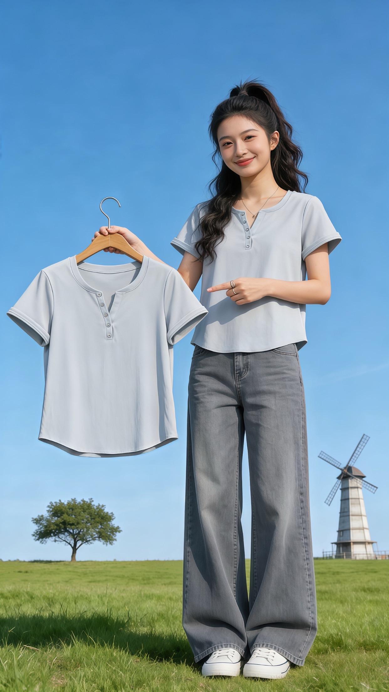 夏季短袖穿搭推荐 高个子女生的休闲简约穿搭 提升大人感穿搭思路 当方圆...