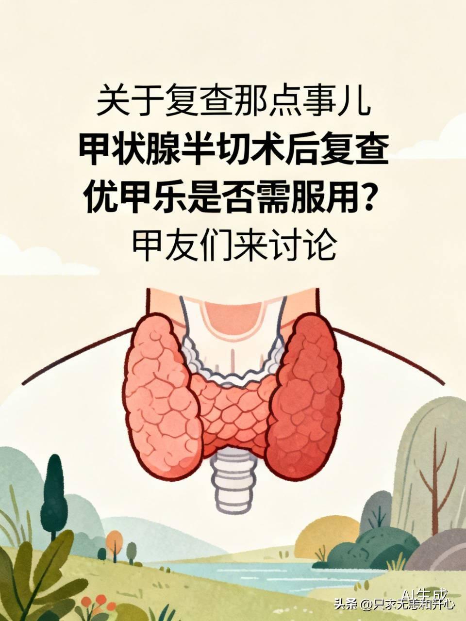 关于复查那点事儿。
甲状腺半切手术之后，每天吃一片优甲乐，每半年去医院复查。
一