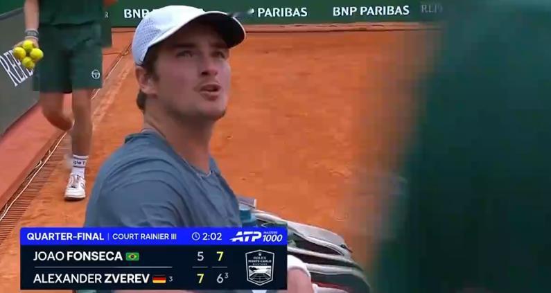 蒙特卡洛大师赛，首场1/4决赛
丰塞卡5-7,6（3）-7兹维列夫
双方1-1战