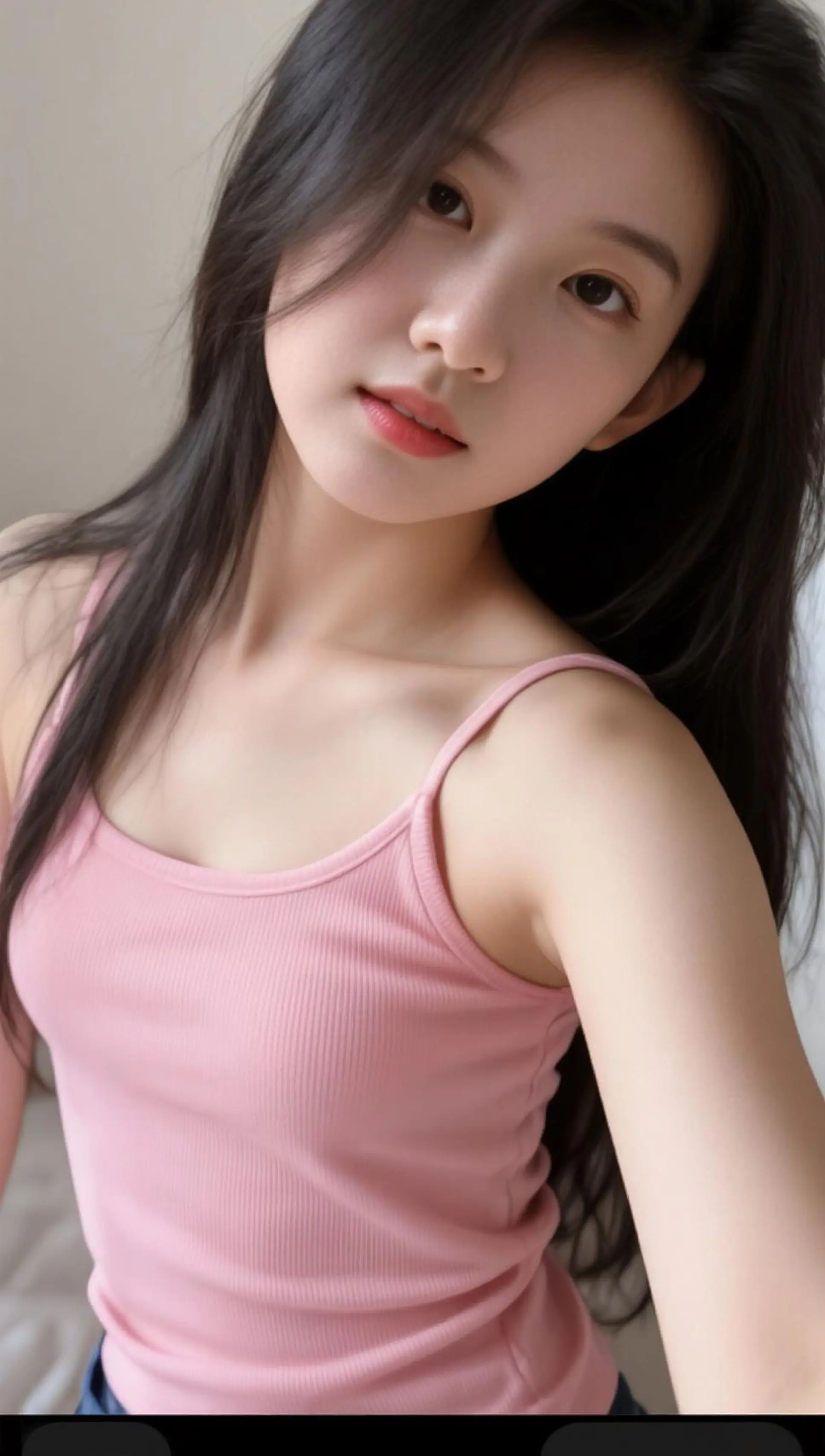 AI粉色少女自拍 ai创作