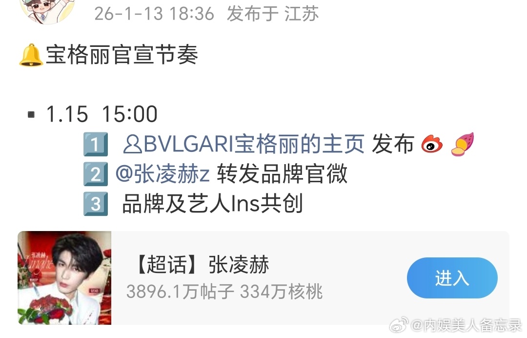 张凌赫 宝格丽预热真高奢宠儿 