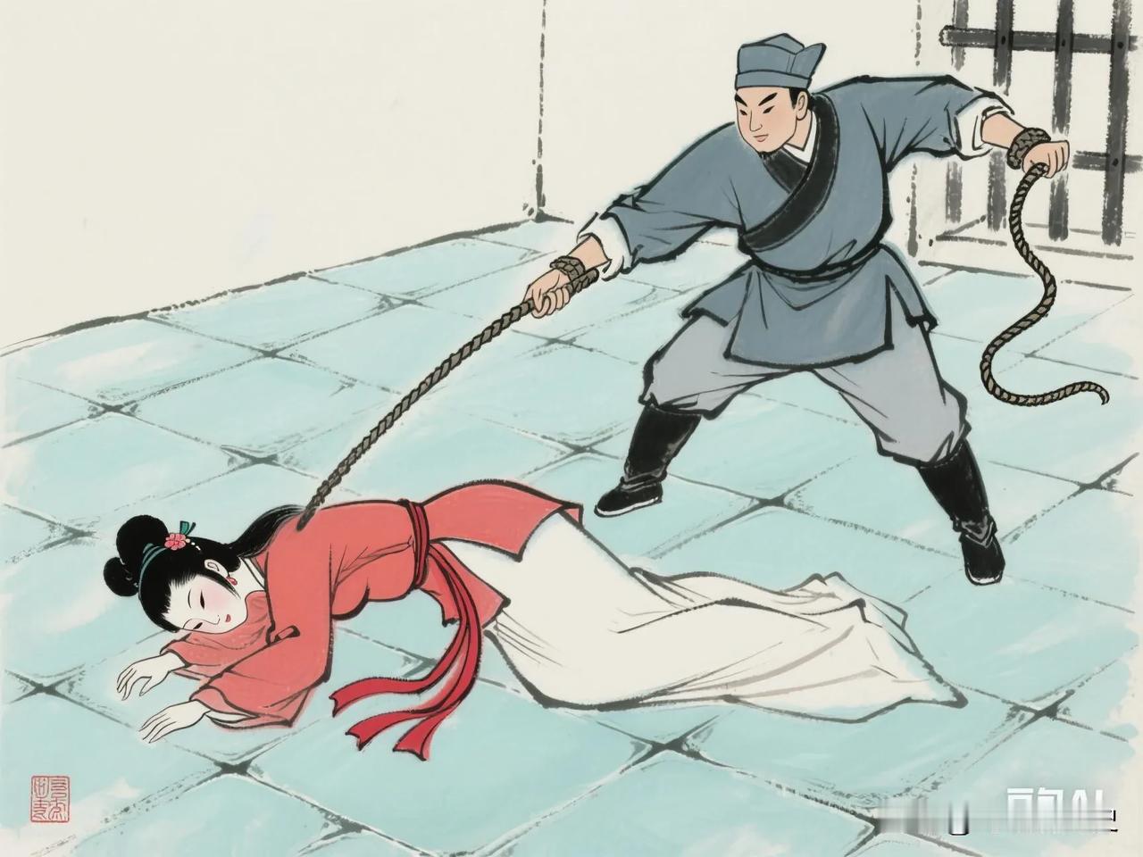 1182年，歌伎严蕊被朱熹抓进大狱，狱卒扒掉了她的衣服，强迫她趴在冰冷的地砖上，
