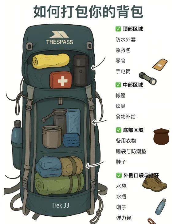 如何打包背包：徒步打包整理技巧分享
每次出发前最头疼的事是什么？
不是路线，也不