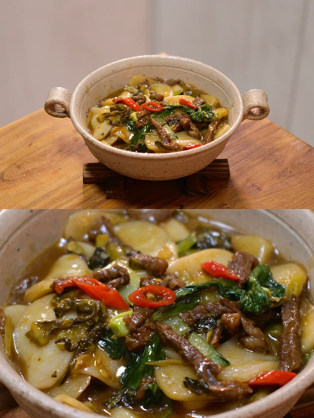 280天｜降温了 来碗酸辣开胃的酸菜牛肉年糕