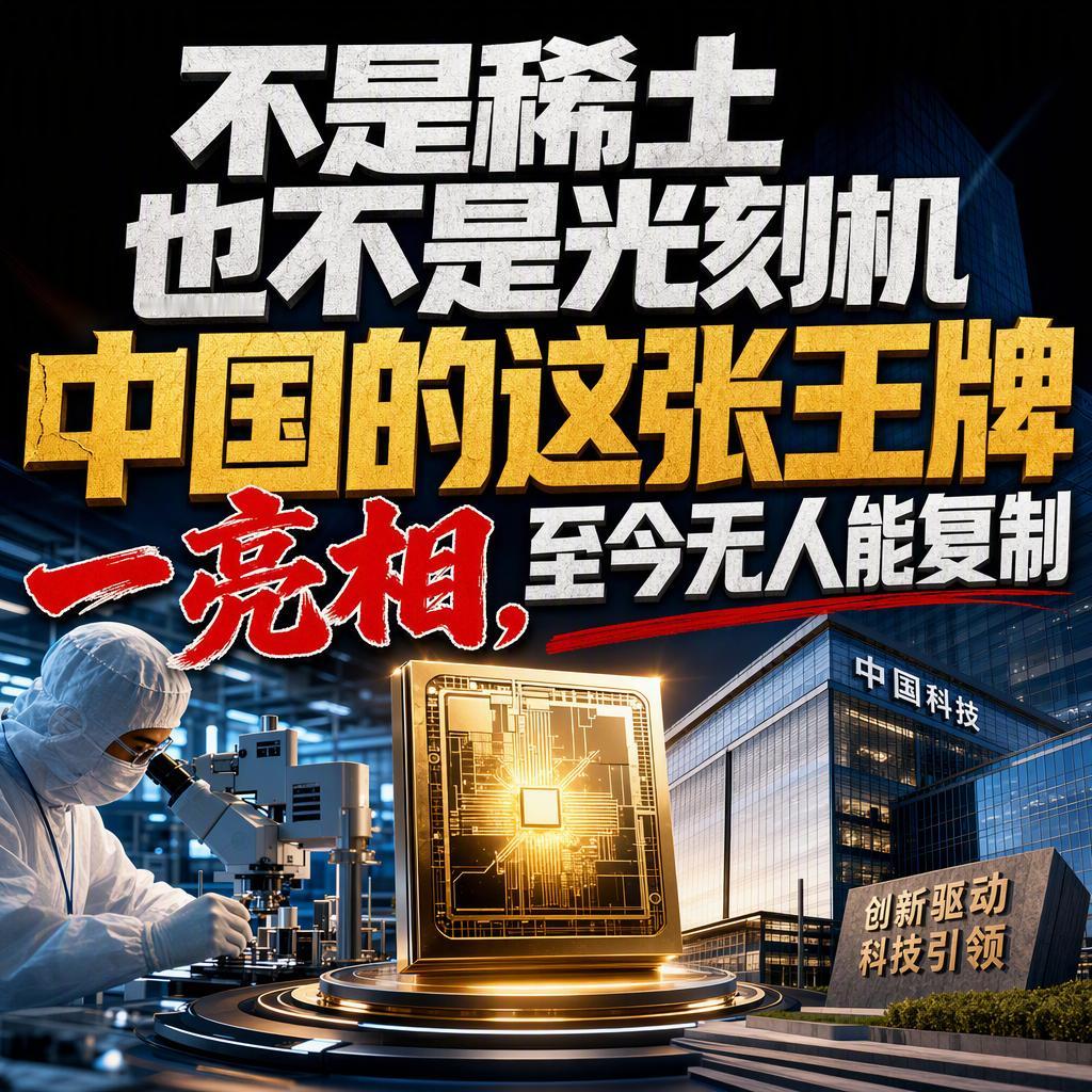 很多人一提到中国科技的底牌，第一反应就是稀土，再不然就是光刻机。
但真正让全球精