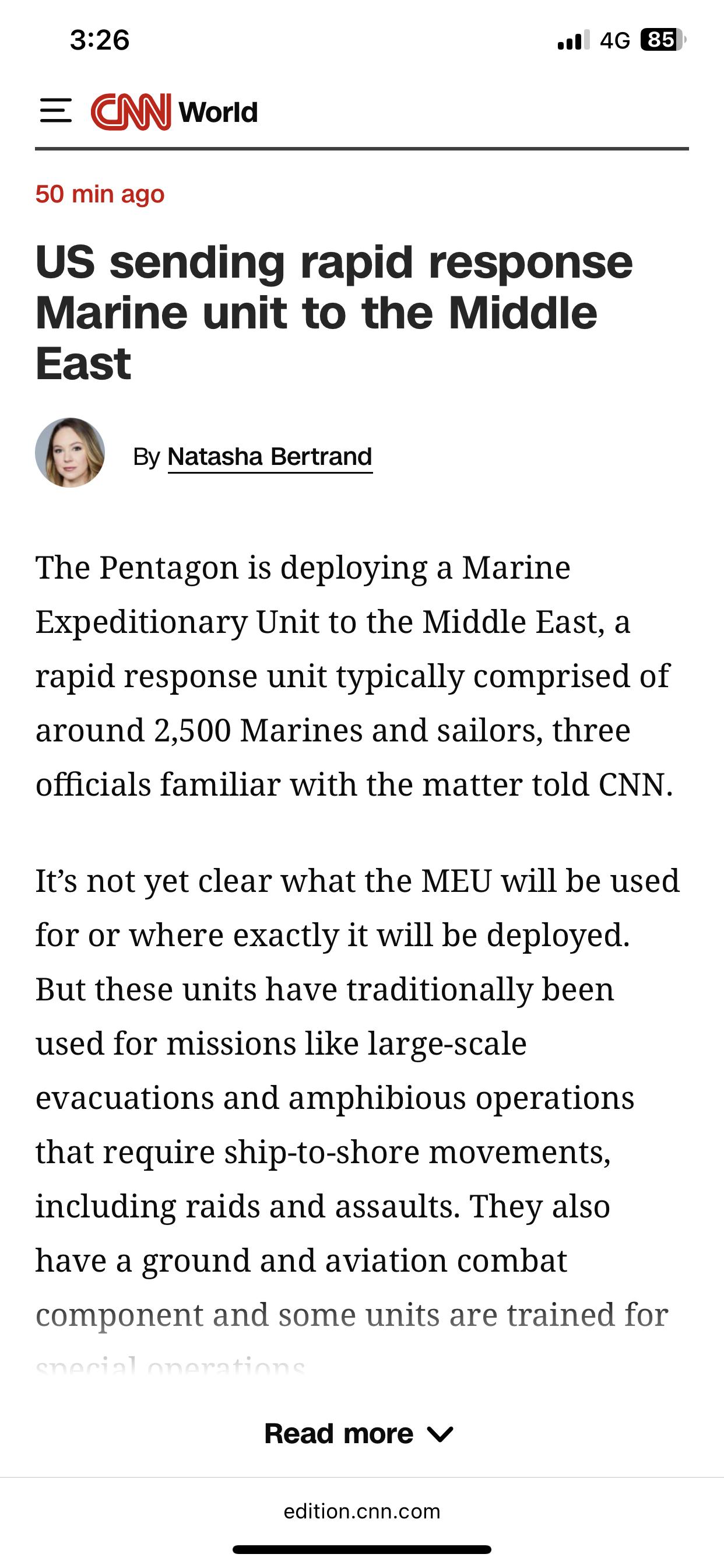 美媒：美国将派海军陆战队前往伊朗 悬赏千万美金收集穆杰塔巴及伊朗军政高官情报
