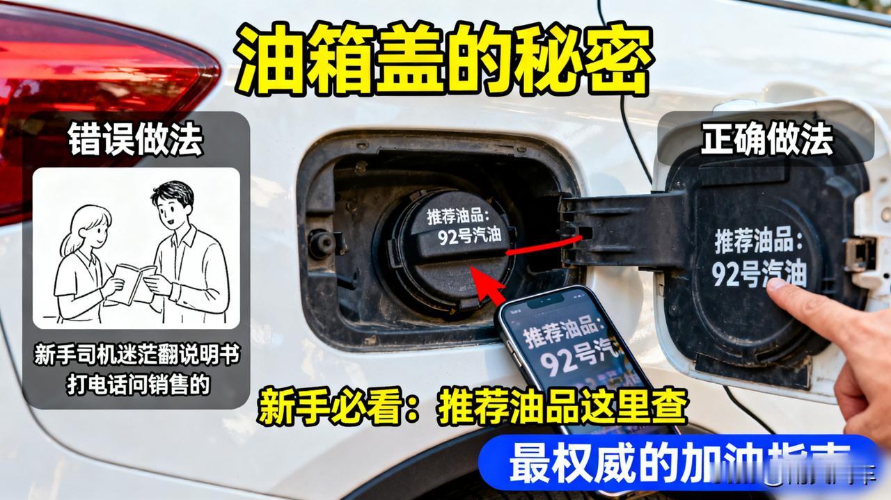 油箱盖的秘密

新手司机必看！如果不知道车子该加几号油，不用翻说明书。打开油箱盖