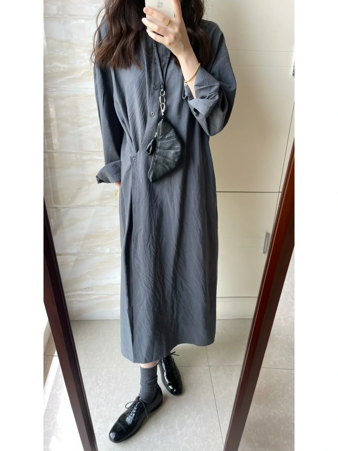 通勤日穿搭/干丝衬衫裙