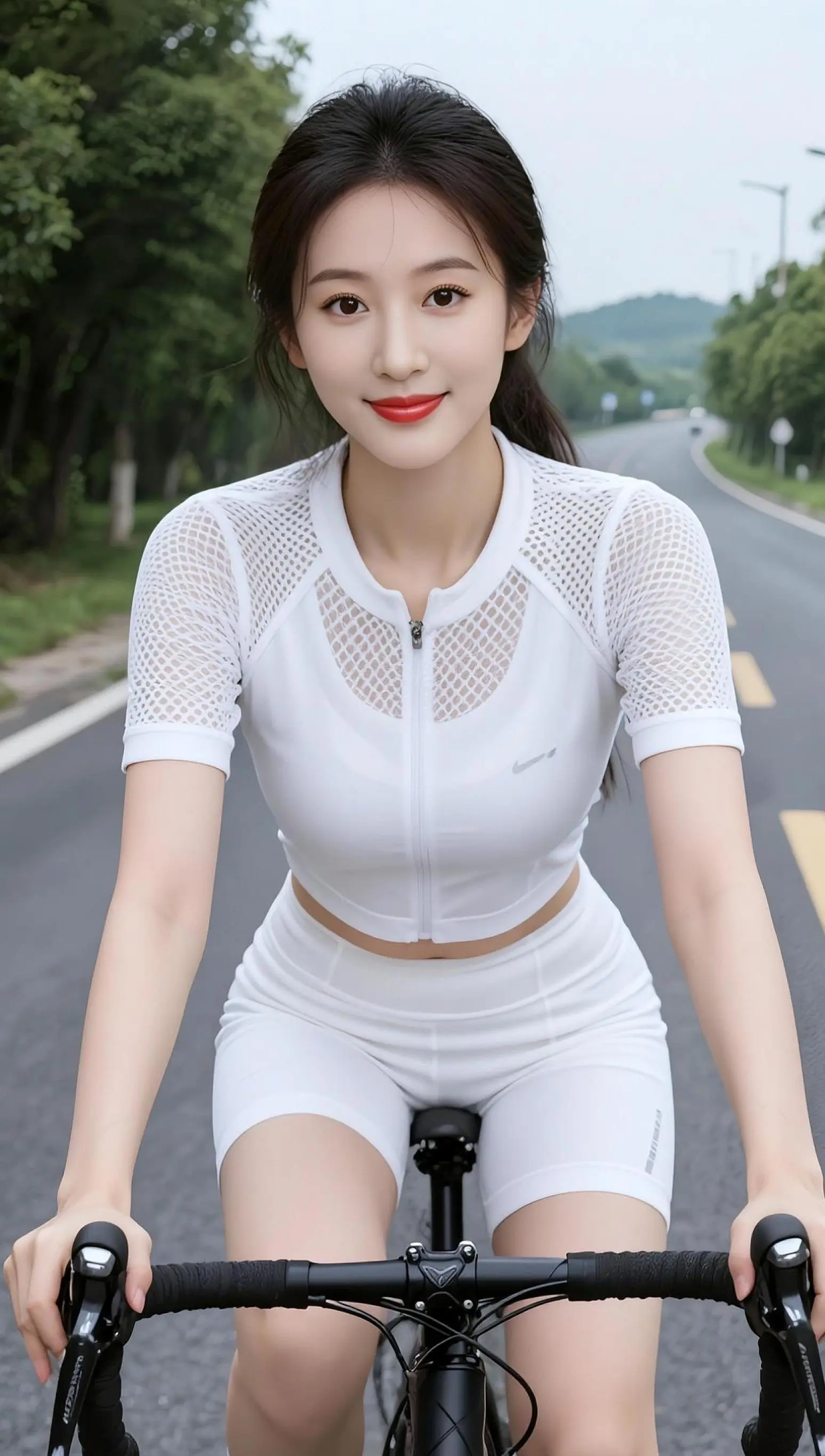 AI公路骑行照 ai创作