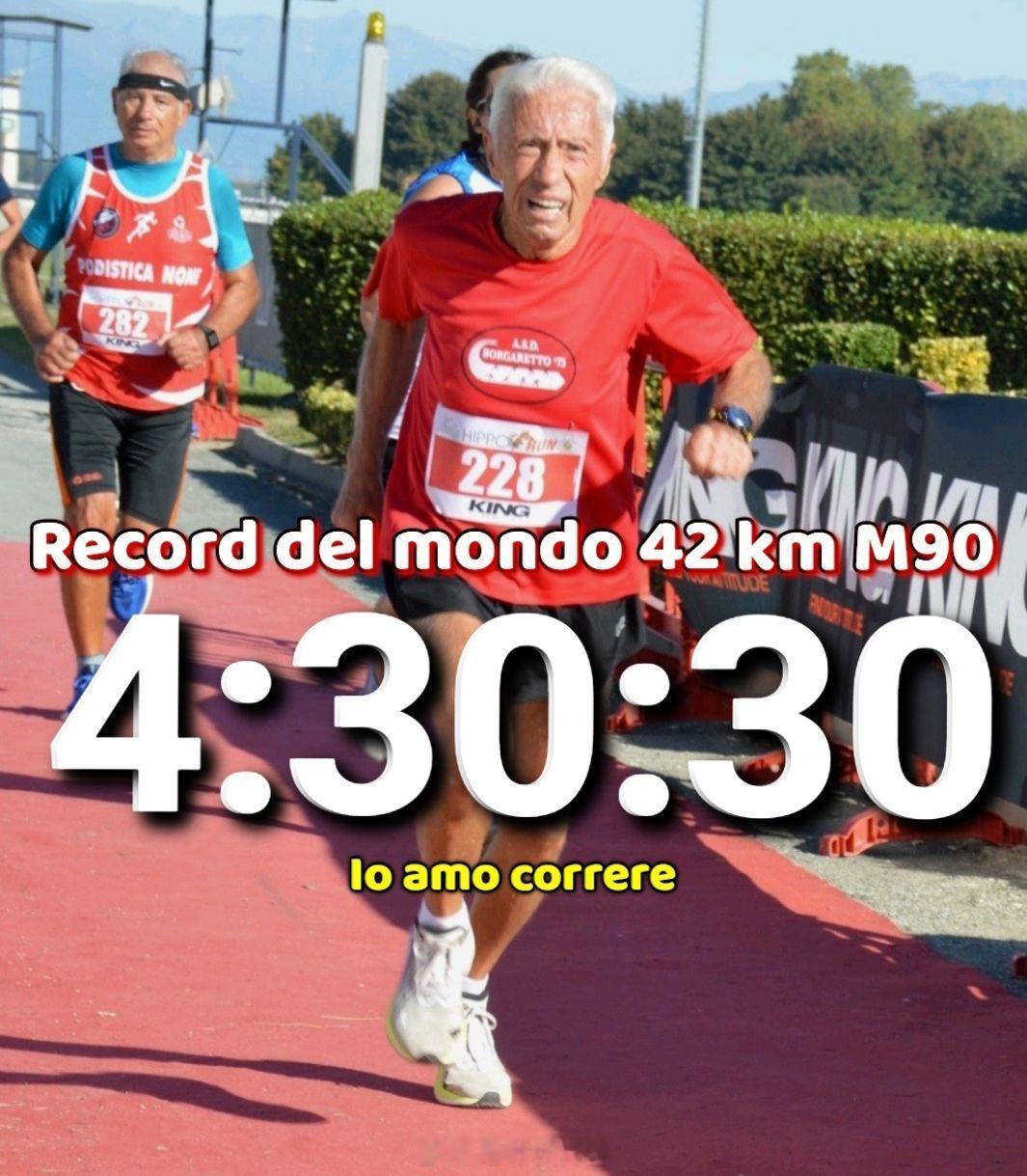 昨天发个日本92岁马拉松 网页链接 有人提醒这几天都在讨论另一个大爷。意大利90