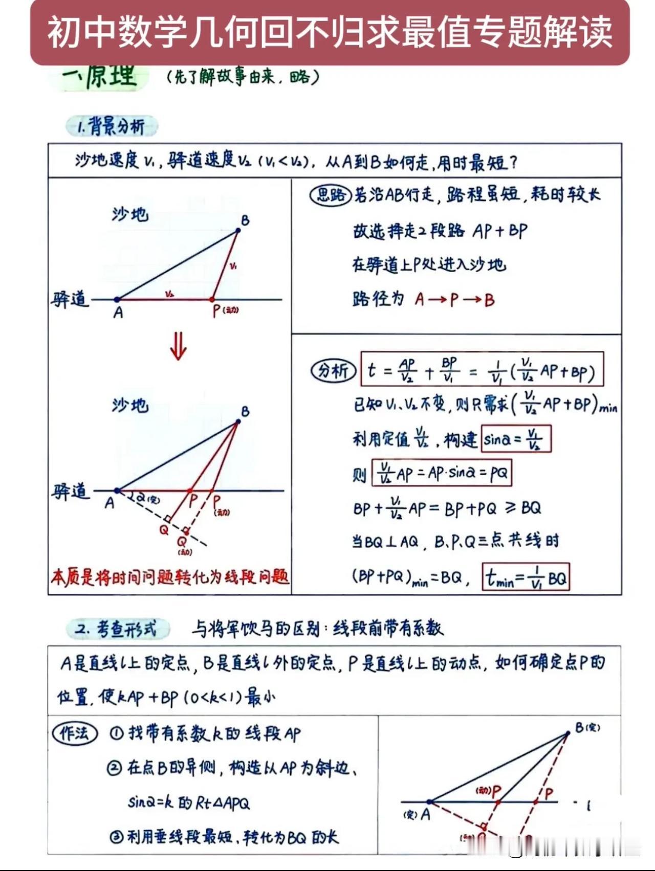 初中数学几何回不归求最值专题解读