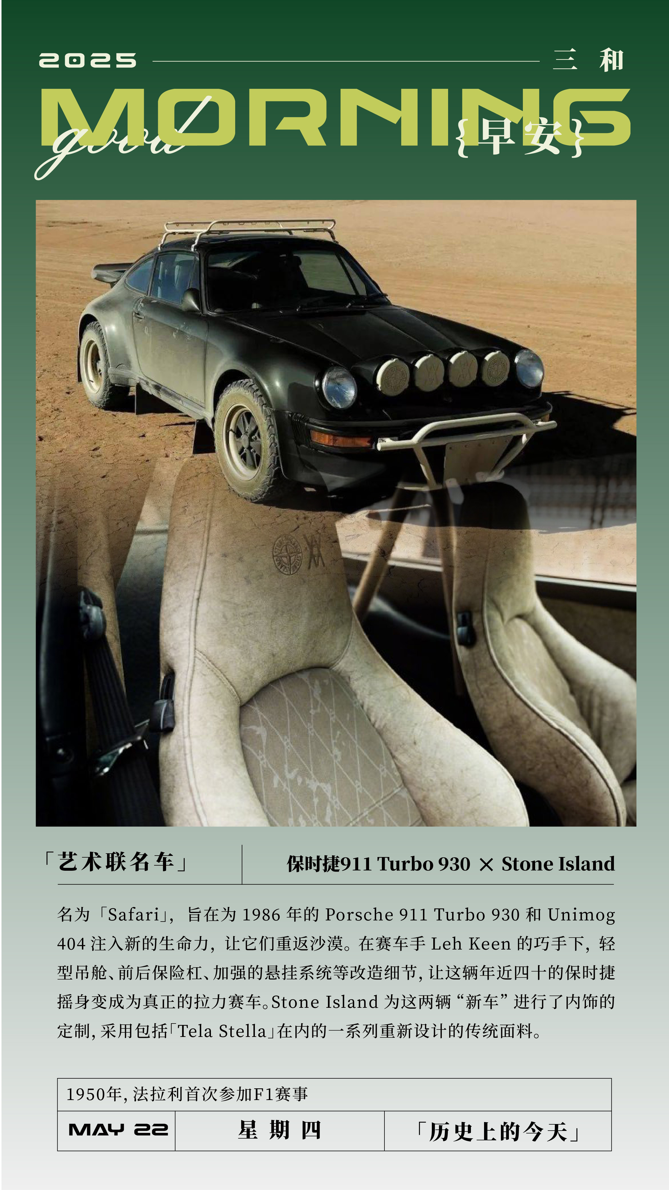 「艺术联名车」保时捷911 Turbo 930 x Stone Island名为