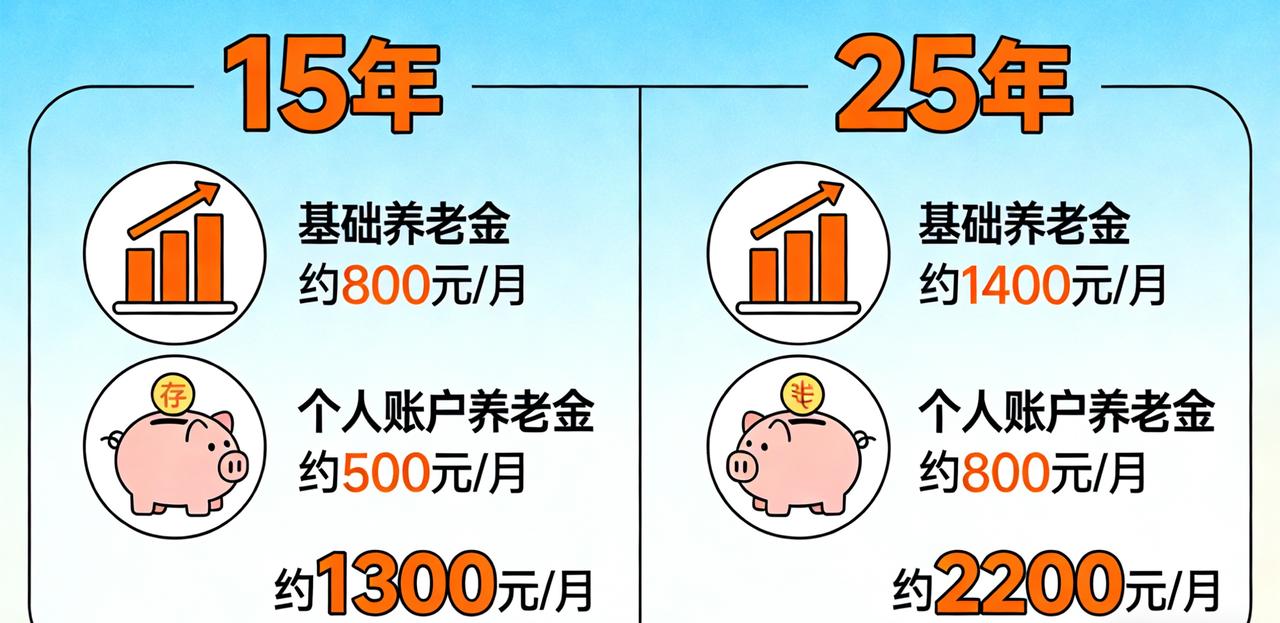 社保交15年和25年，养老金差多少？算完才知差距这么大，别白少交10年

好多人