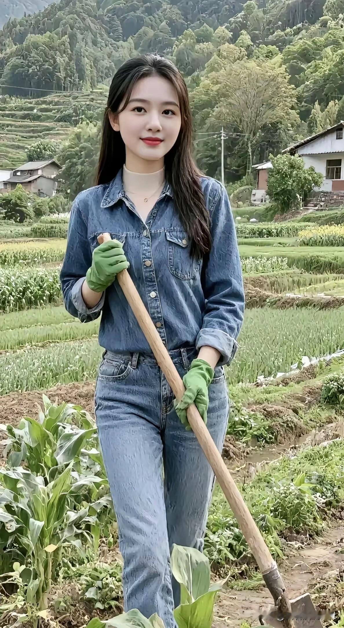 五律·归乡务农
 
学成辞闹市，荷锄向野畴。
青山环舍远，绿野入眸柔。
朝理园中