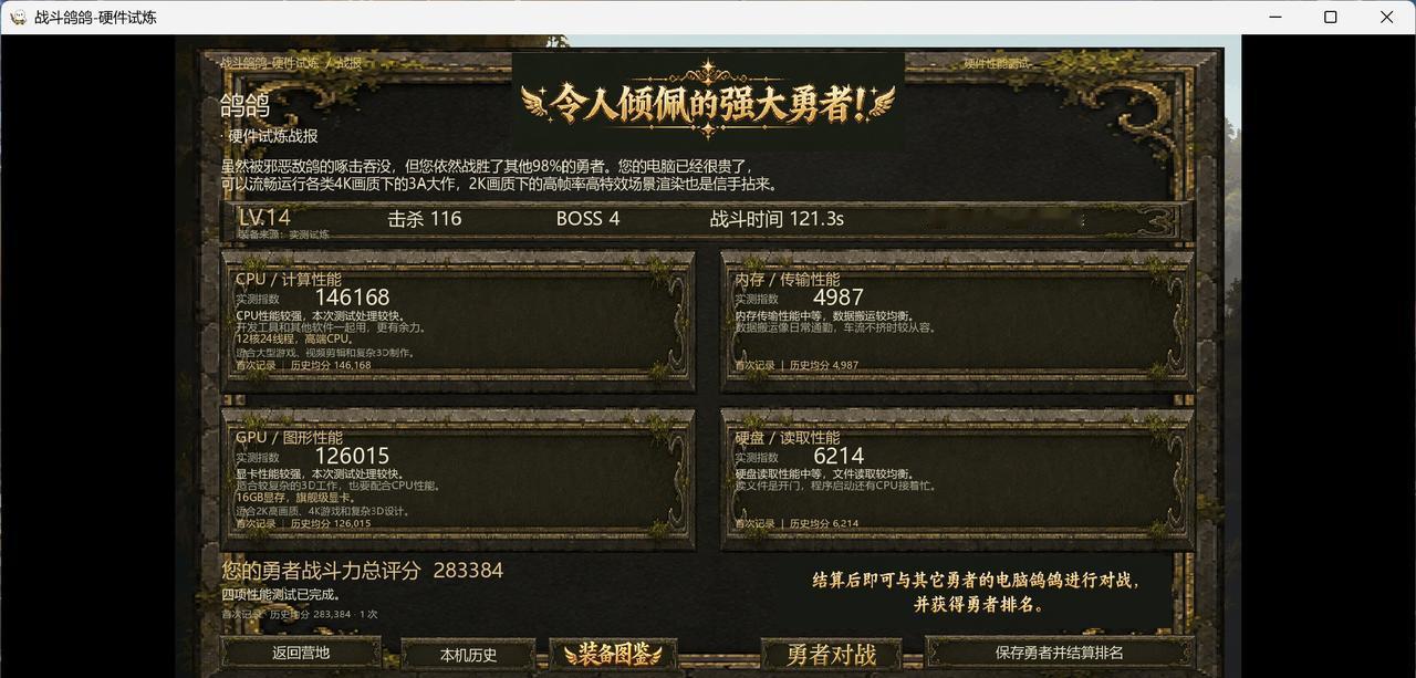 为什么我自己这9900X3D+5080的机器都打不过我自己做的硬件测试BOSS呢