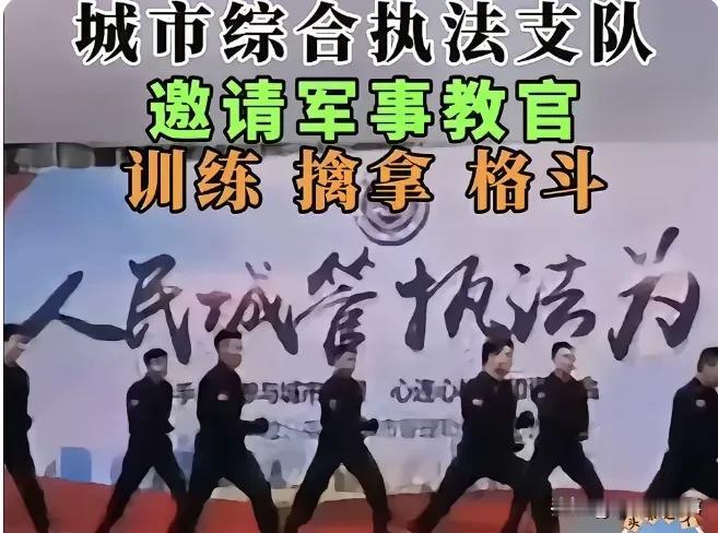 看到城市综合执法支队的队员在练习勤拿格斗，我觉得完全没有必要。如果说城管都变成了