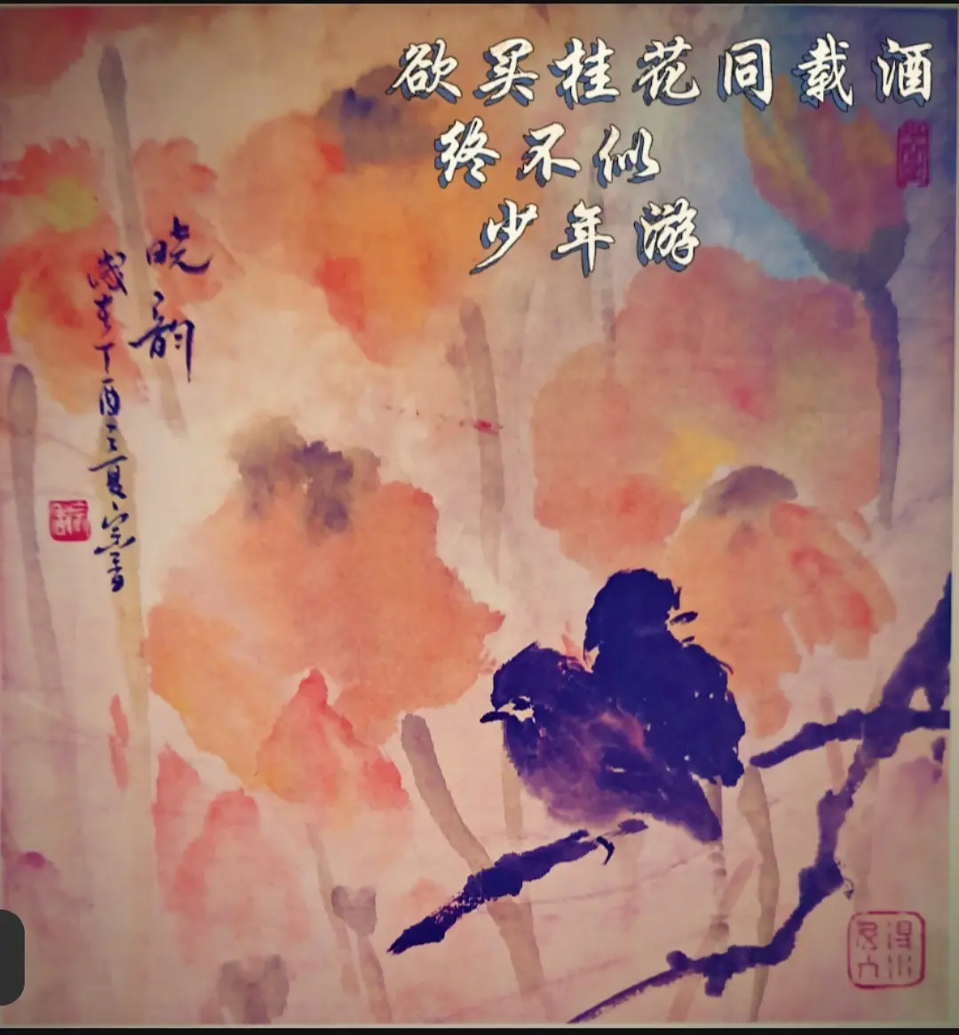 国画作品：《晓韵》 。作者：余宗香 欲买桂花同载酒，终不似，少年游。 ...