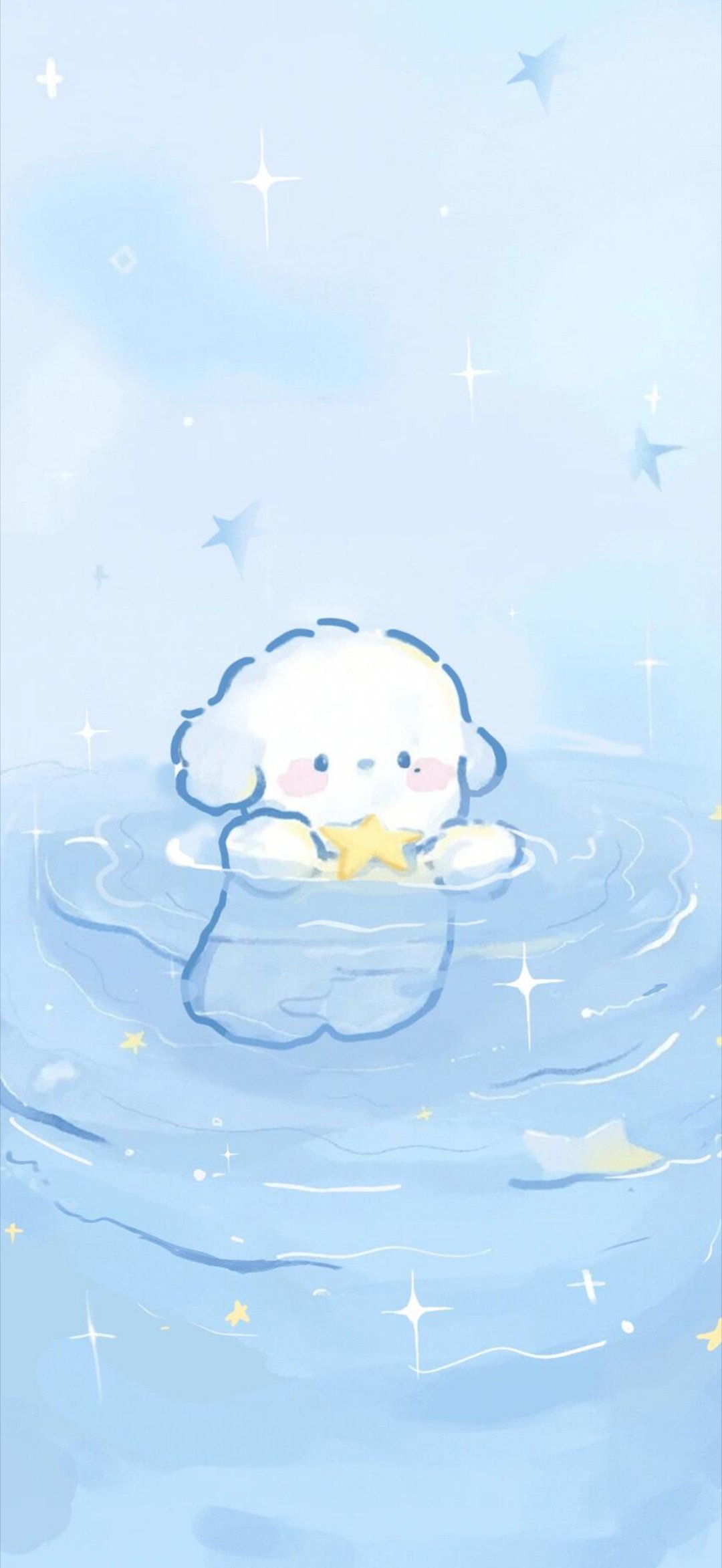 无水印高清壁纸蓝色限定 治愈插画壁纸 