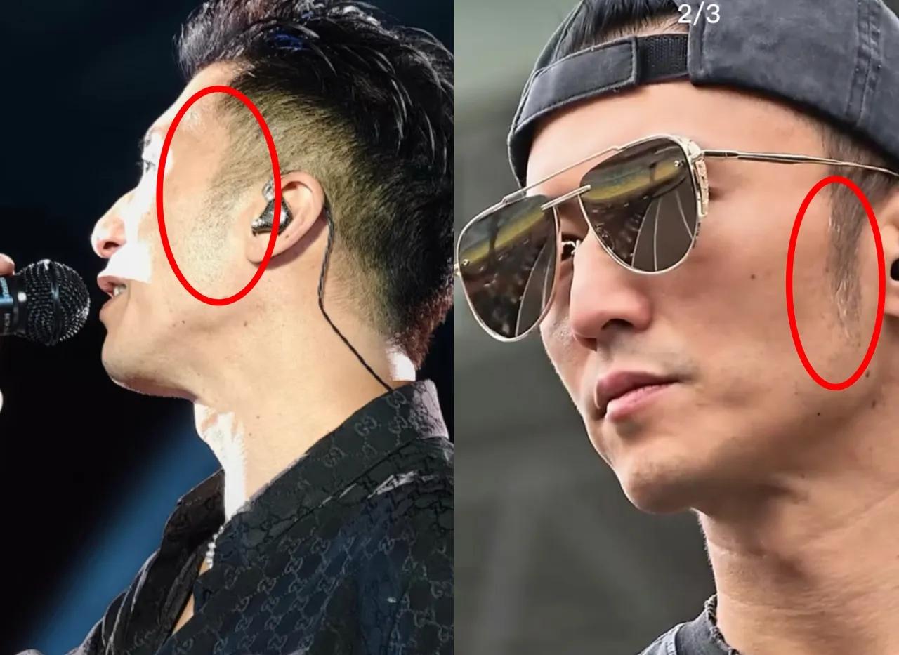 谢贤去世后，
这是谢霆锋第一次露面，
他看起来不太对劲，细心的网友发现，他的鬓角
