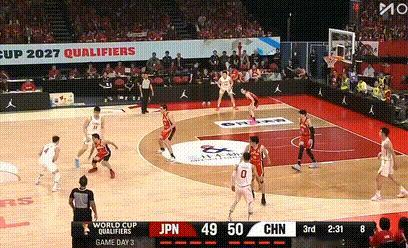 中国男篮这节飙进5记三分🔥中国男篮vs日本男篮
