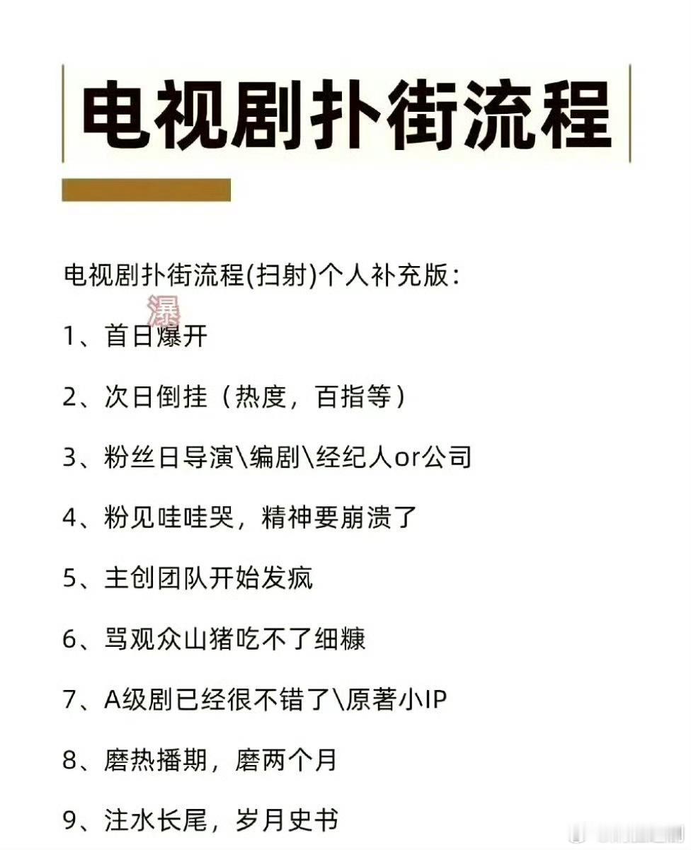网友总结电视剧扑街流程，还客观吗[傻眼][傻眼][傻眼] ​​​