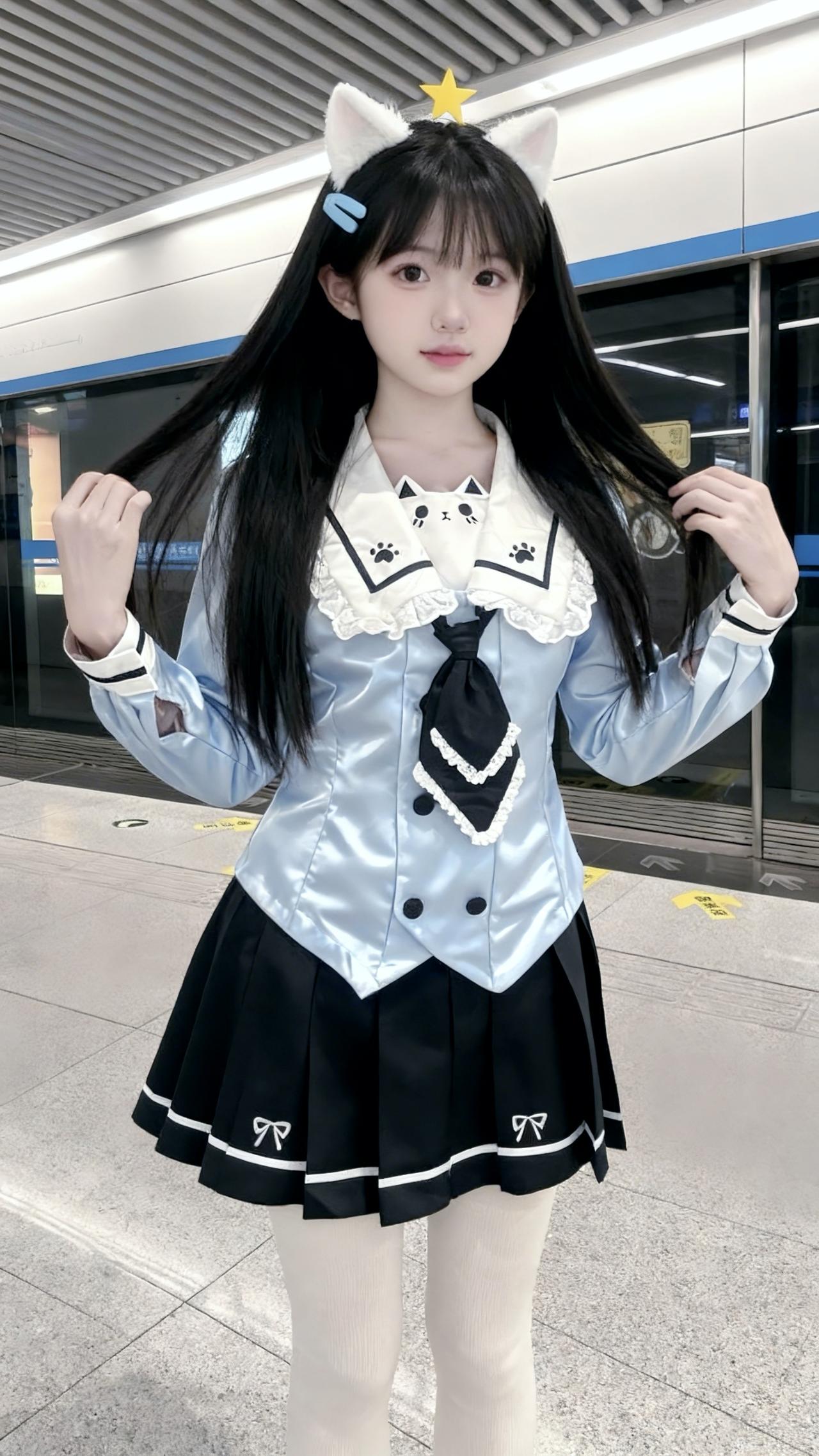 jk拍照姿势 甜妹 清纯甜美 jk制服 甜系女孩