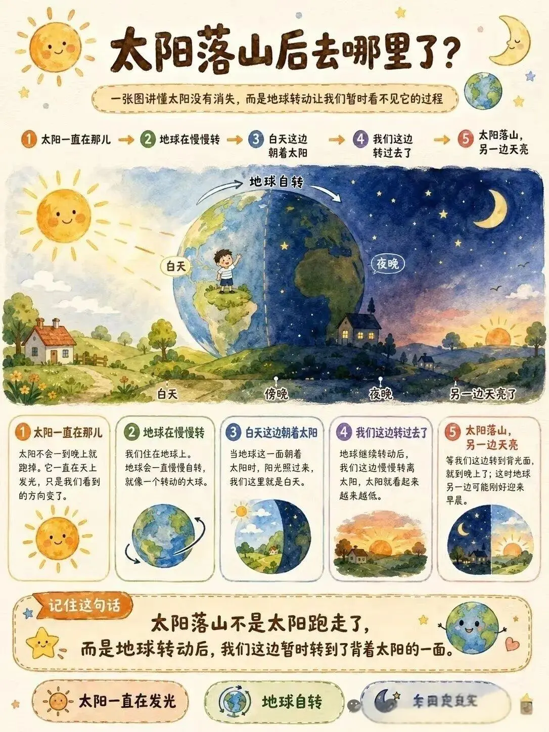 图解太阳落山后到底去哪里了？