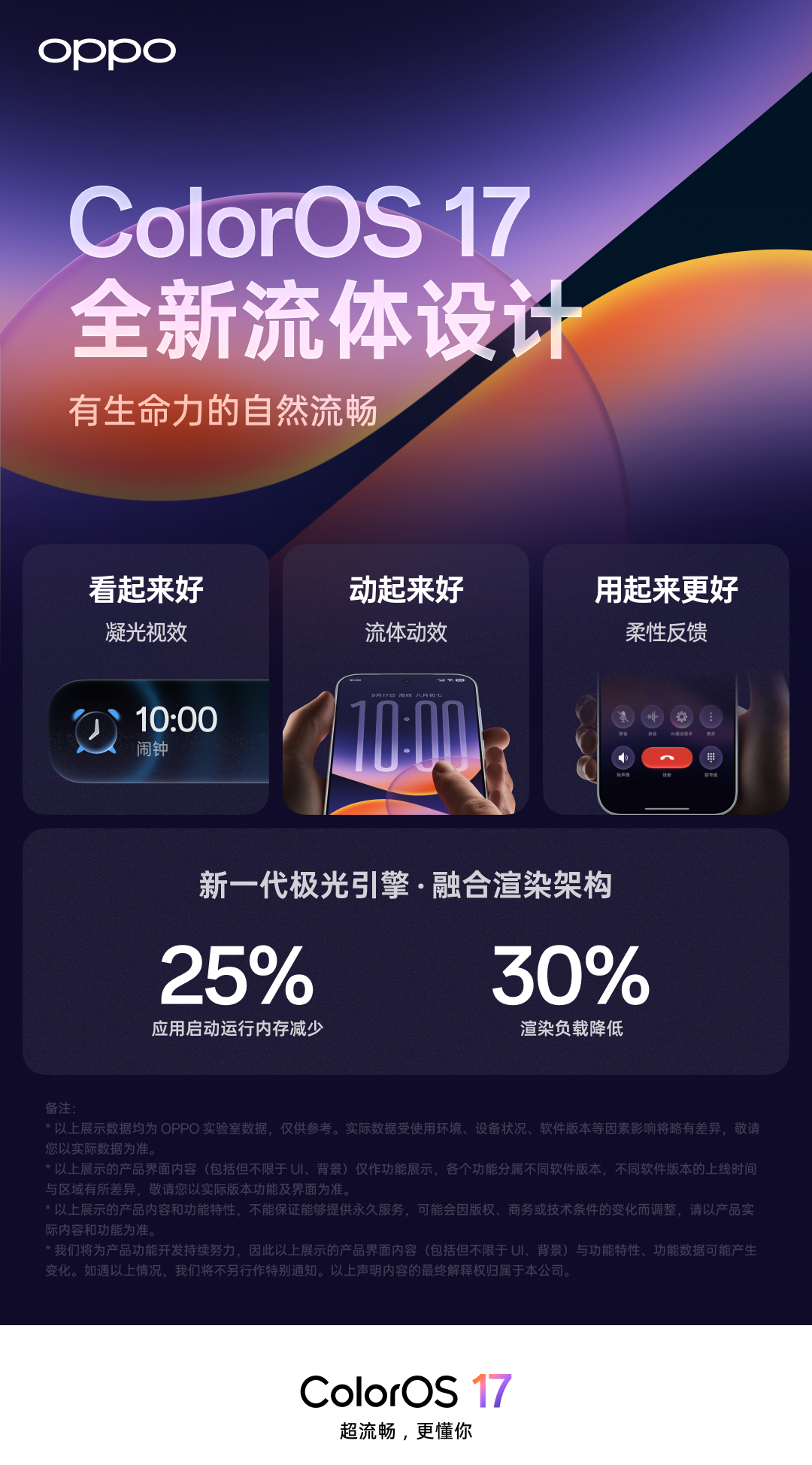 OPPO系统ColorOS17设计是大家对系统的第一印象，一定要灵动好看一些！C