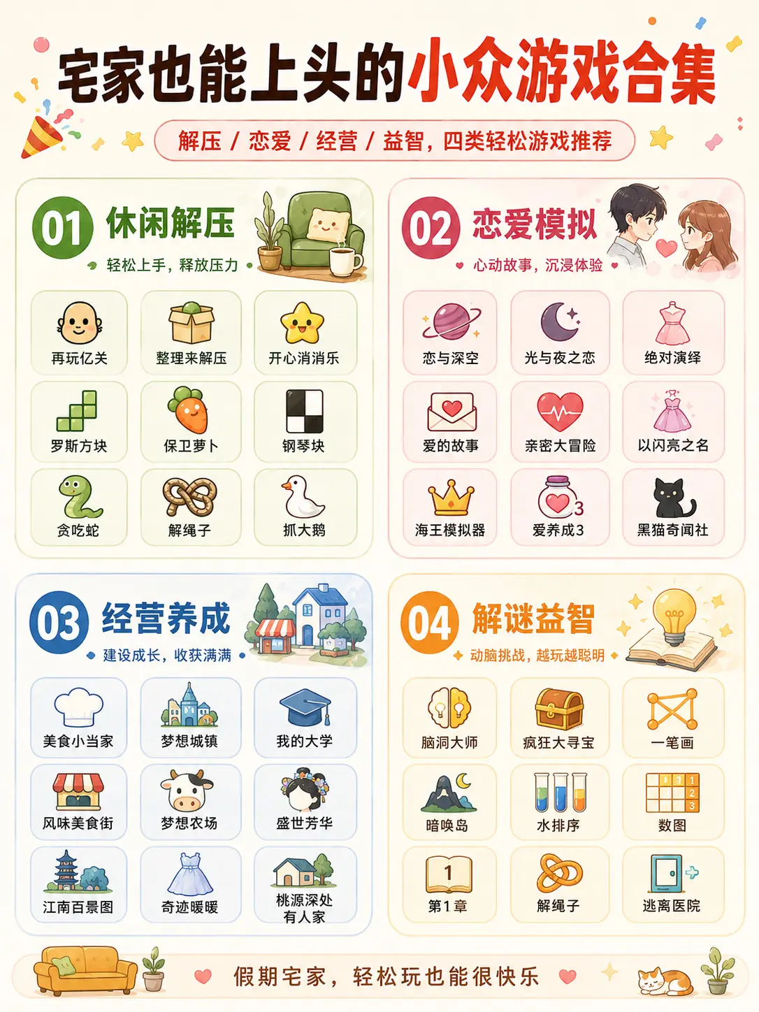 翟佳演的上头的小众游戏合集。
