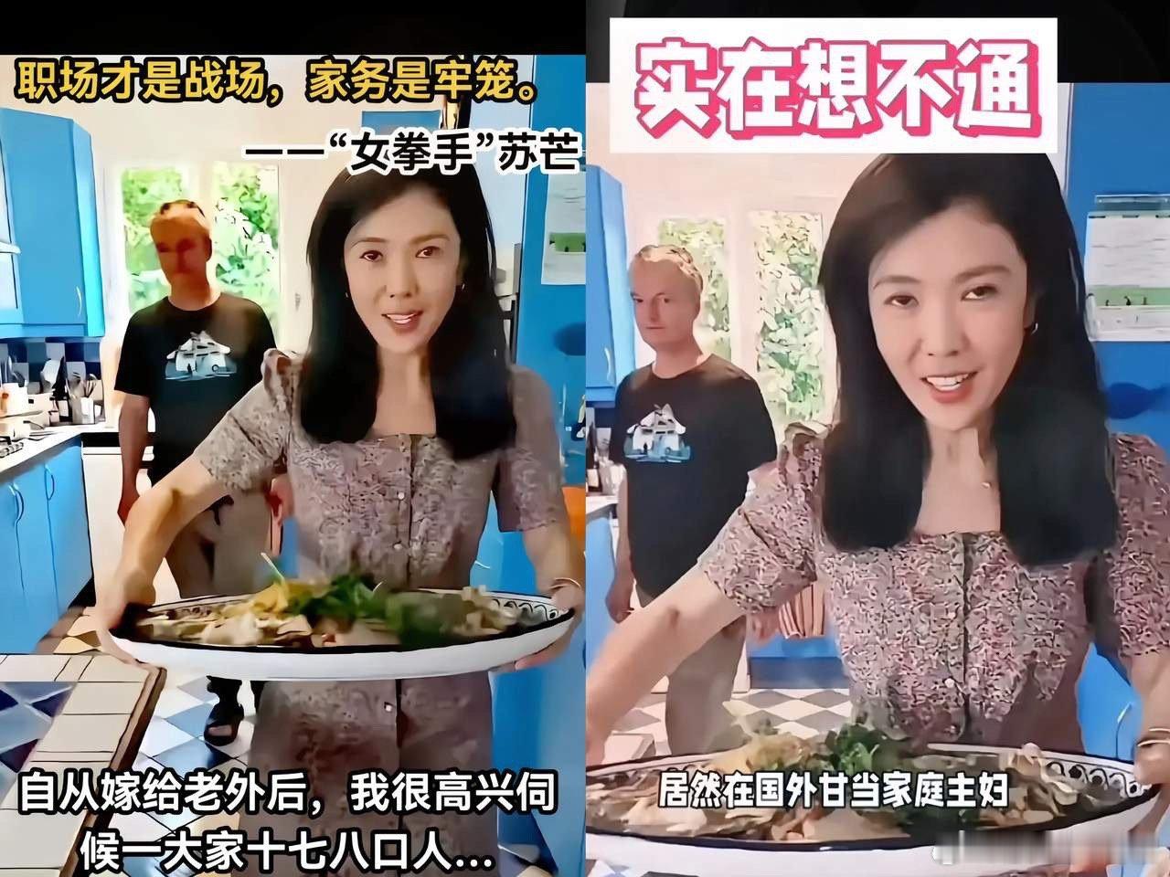 苏芒最近火了，在以前大谈特谈婚姻是牢笼，做家务令人崩溃。但是，嫁给外国人就不同了