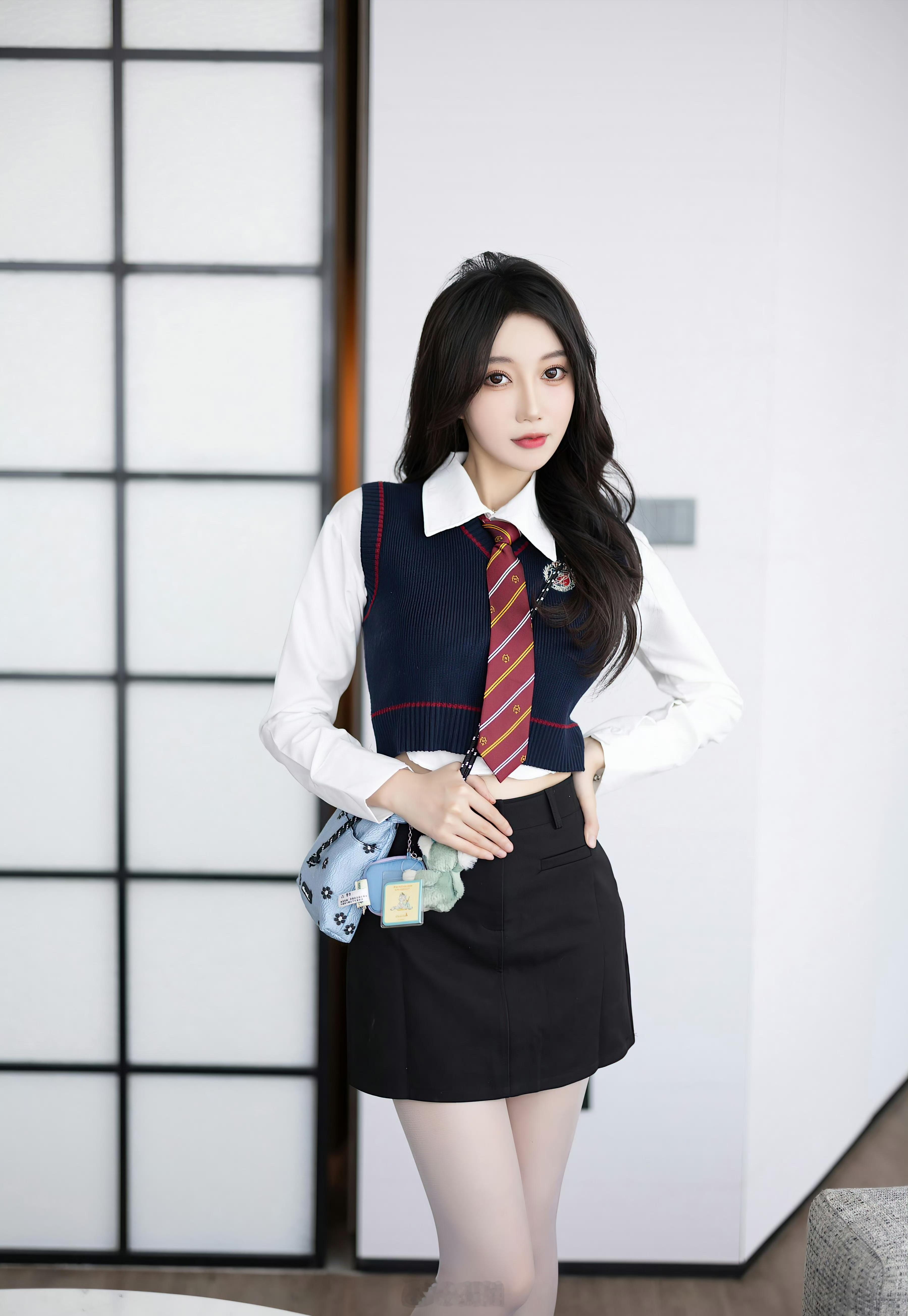 学院风穿搭的女孩 ​​​